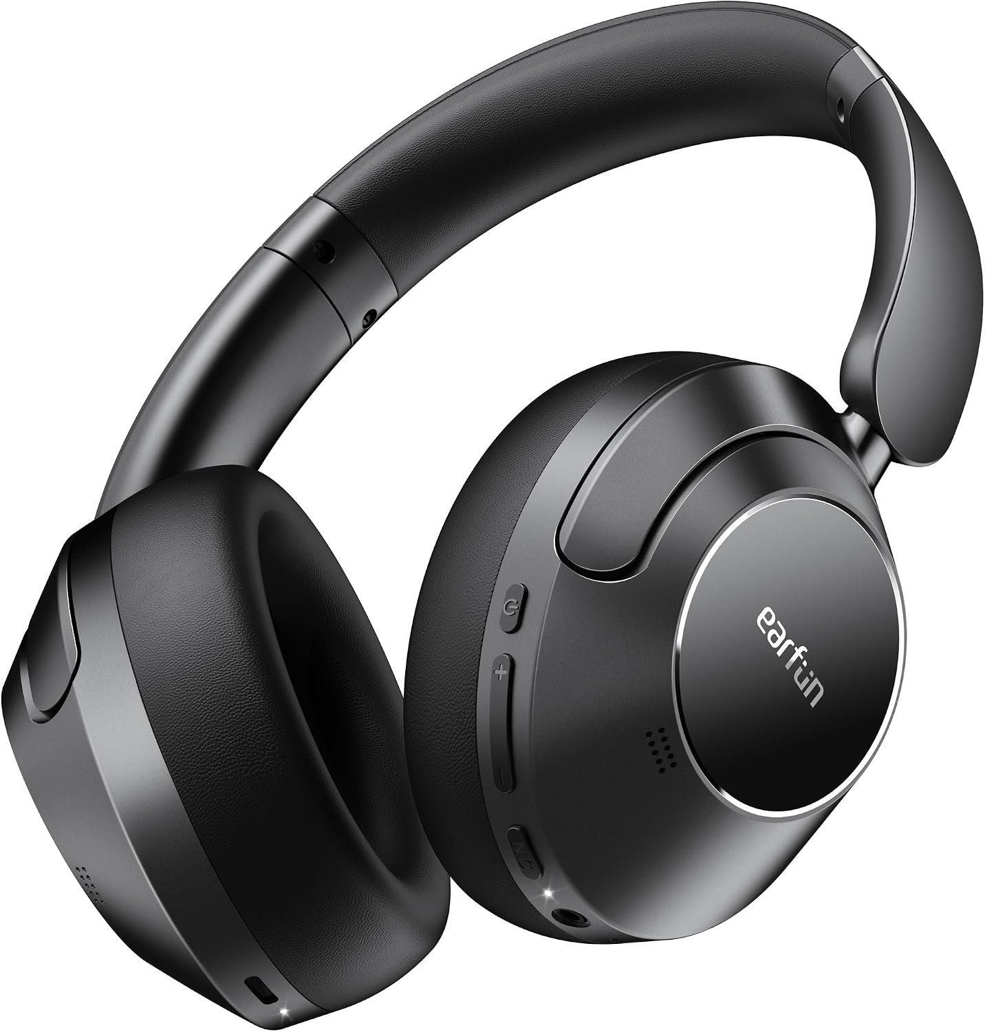 EarFun Wave Pro Active Noise Canceling Headphones, Wireless Over Ear Bluetooth Headphones, LDAC Hi-Res Sound, 5 Mics AI Clear Call, 80H Playtime, Multipoint Connection, Comfort Fit, Custom EQ via App