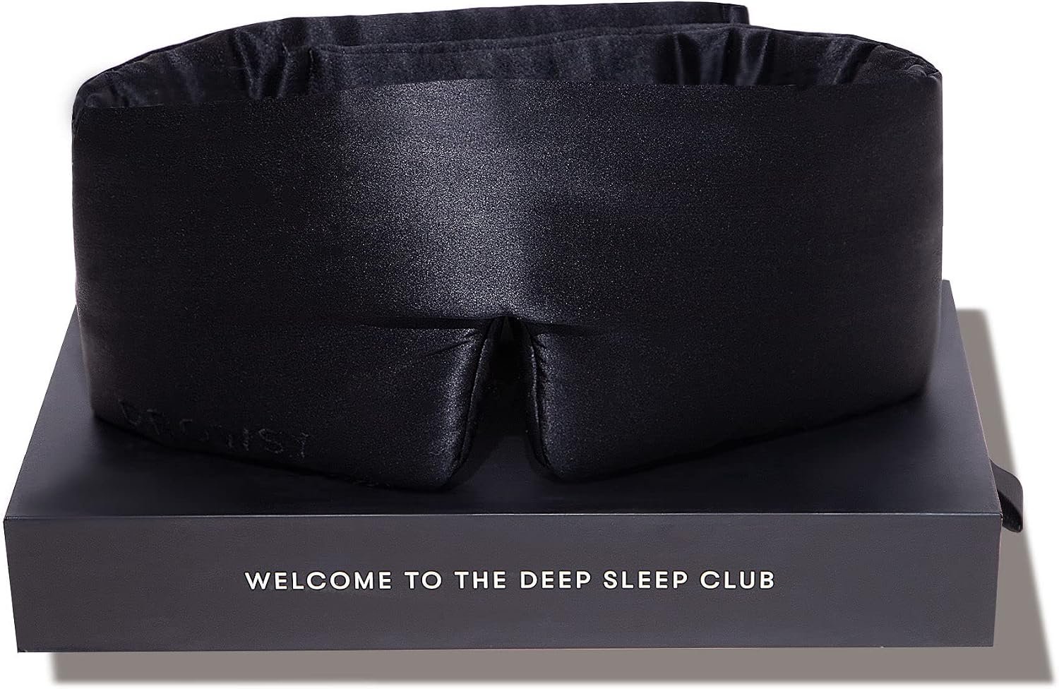 DROWSY Silk Sleep Mask – Face-Hugging, Padded Cocoon for Luxury Sleep in Total Darkness – 100% Pure Mulberry Silk (Black Jade)