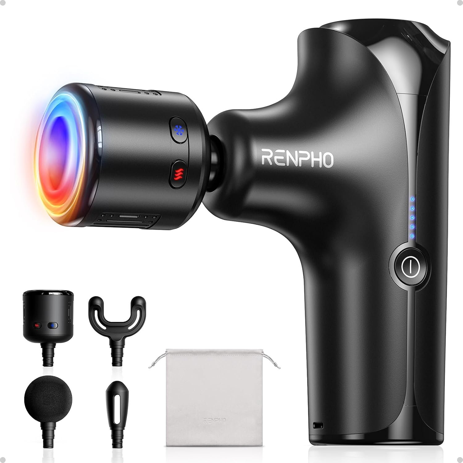 RENPHO Mini Thermacool Massage Gun with Heat and Cold, Pocket-Sized, Small