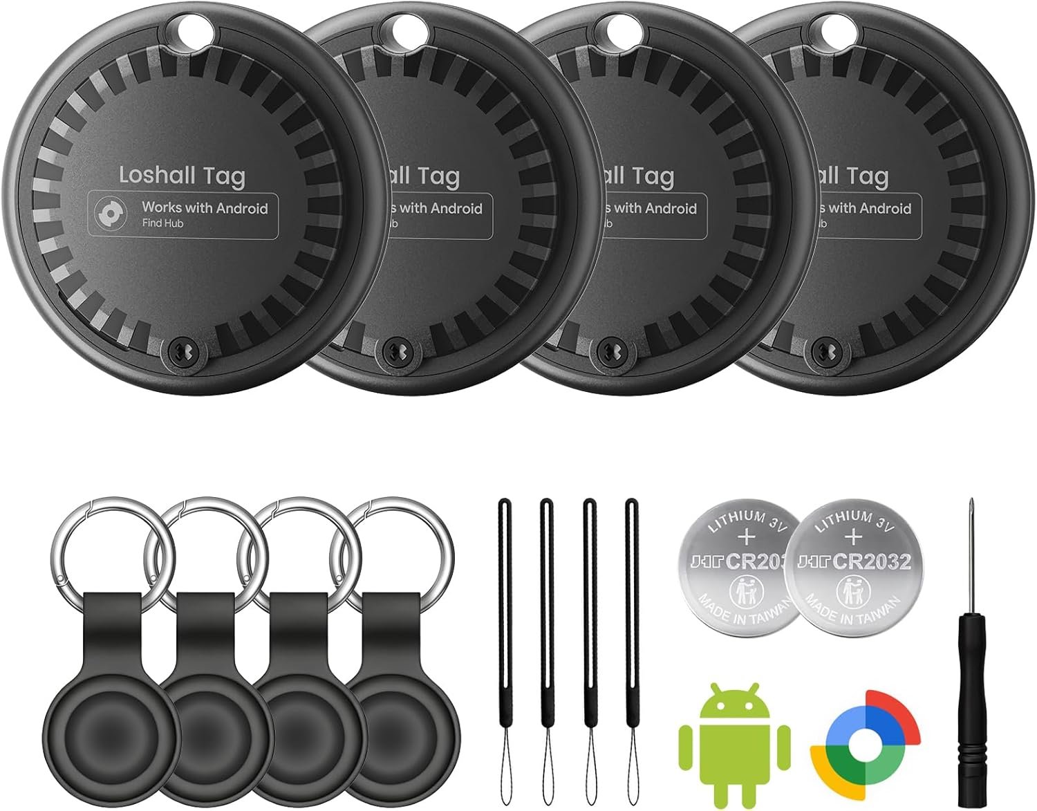 Air Tags for Android,Air Tags-4 Pack Android,2 Year Battery Life,Air Tracker Tags with 4 Case,Google Find Trackers for Google’S Find Hub App,IP65 Waterproof Luggage Tracker for Keys