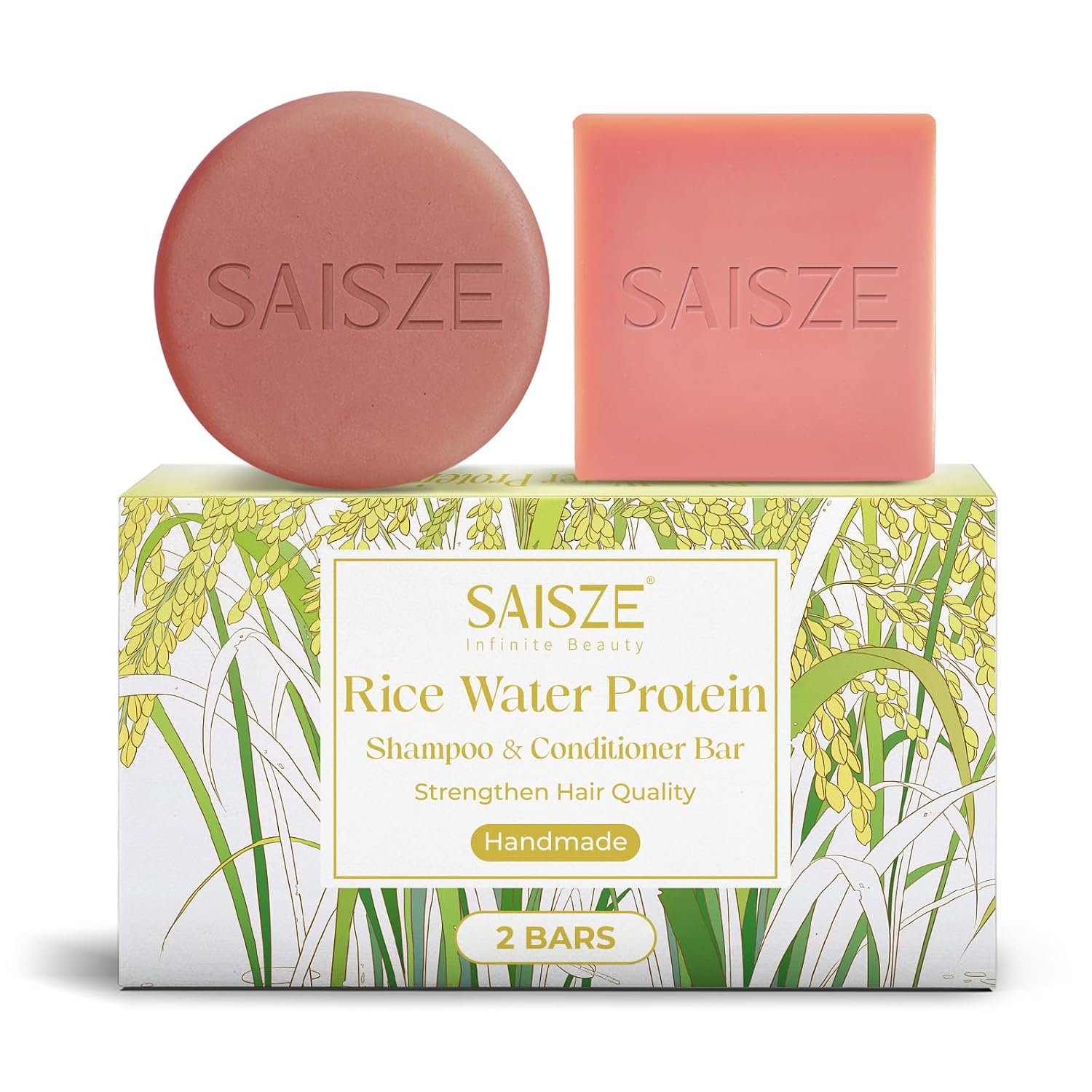 Rice Water Shampoo Bar and Conditioner Set for Hair Soft and Strengthening, 2 Bars