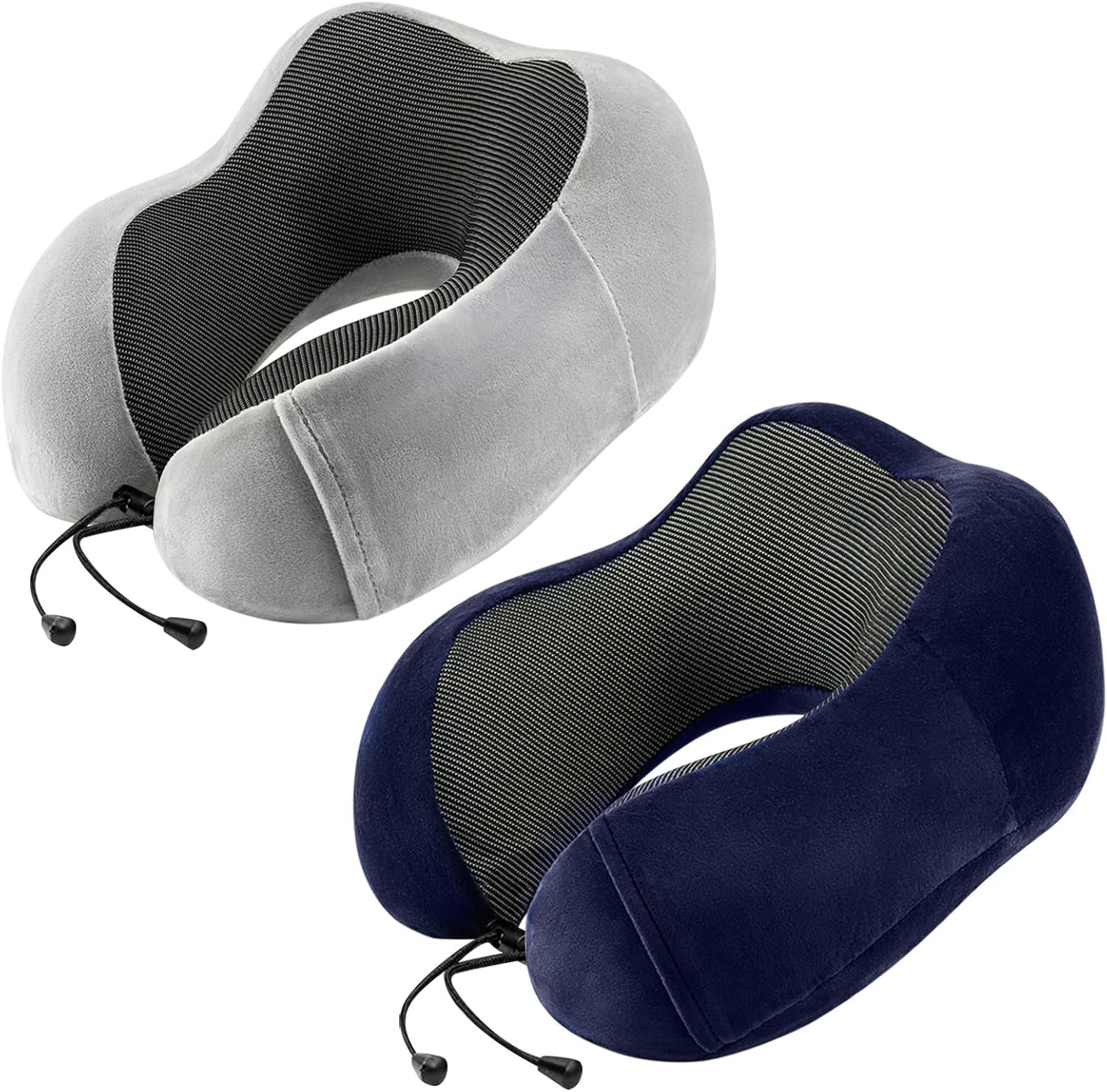 urnexttour Neck Pillow Airplane Travel Pillow 2 Pack Grey and Blue