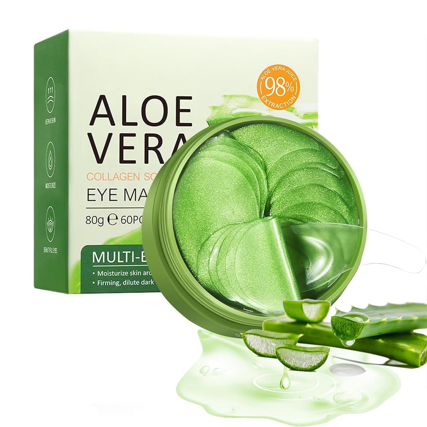 Eakroo Under Eye Patches – 60PCS Aloe Vera Eye Patches for Puffy Eyes and Dark Circles, Eye Mask Skincare, Eye Patches for Women, Under Eye Mask, Parches Para Ojeras, Reduce Wrinkles and Fine Lines