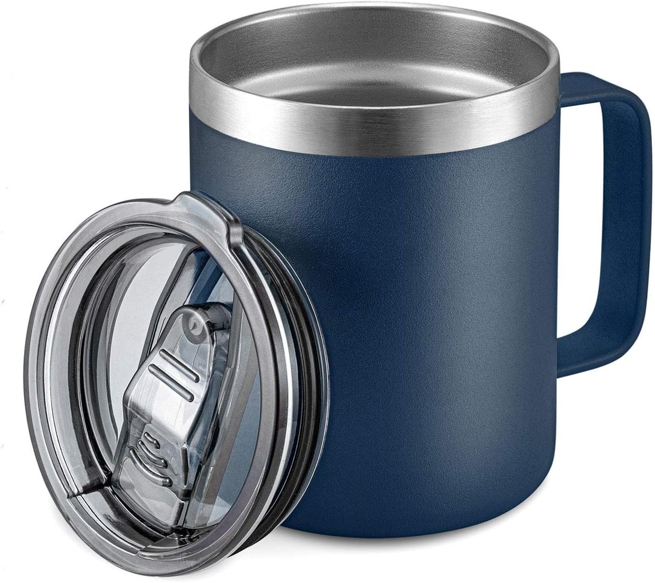 12 oz Insulated Travel Coffee Mug with Handle, Navy