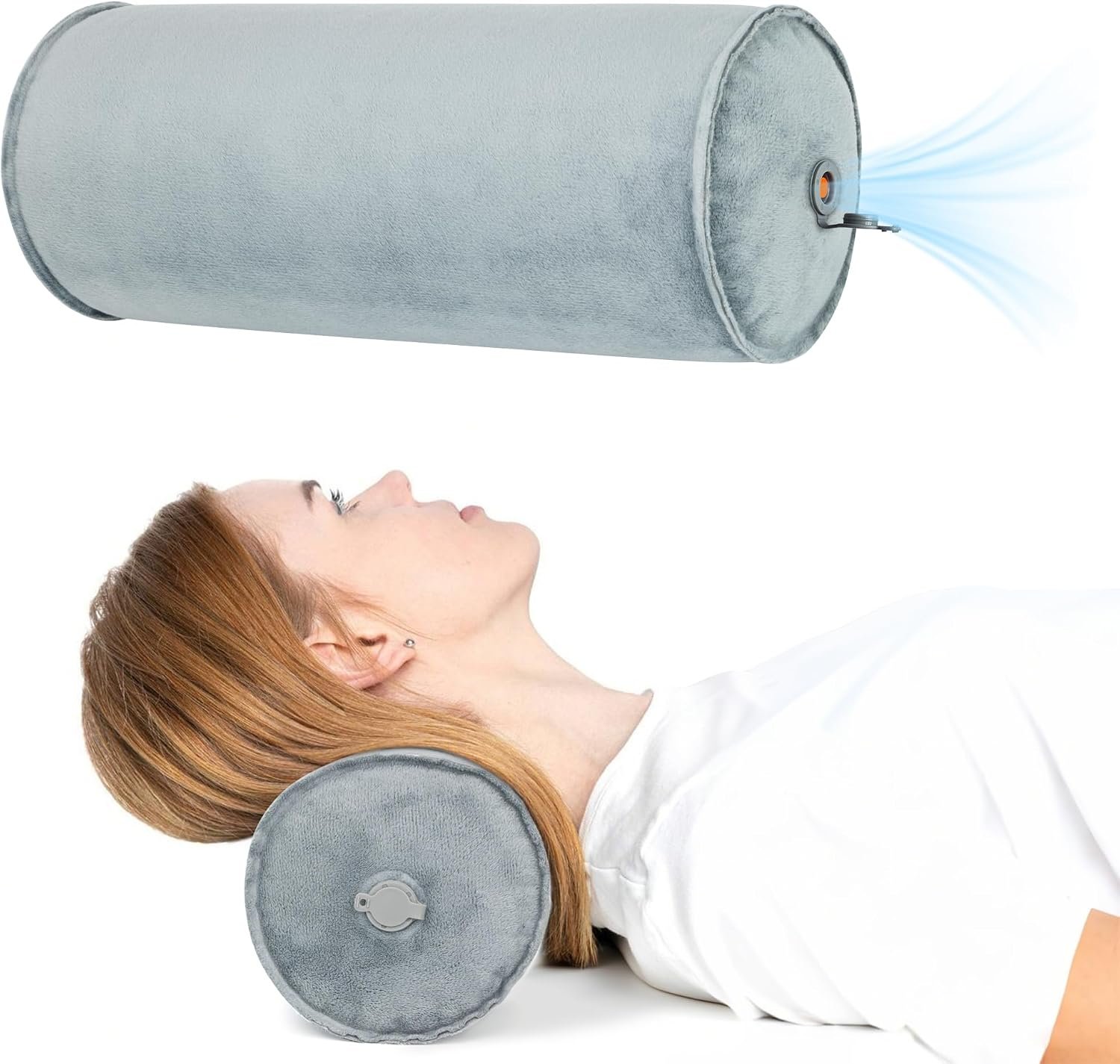 ONTYZZ Inflatable Round Neck Pillow Cervical Roll Pillow, 4.9 * 14.96 inch