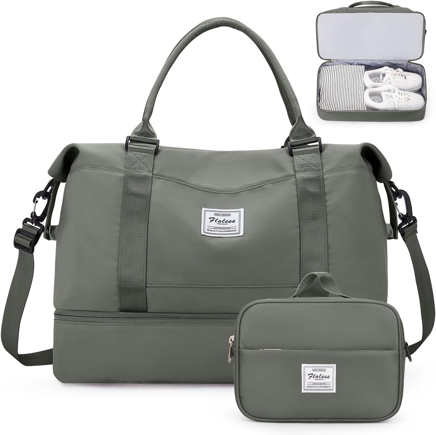 Weekender Bags for Women, Personal Item Travel Bag with Shoes Compartment