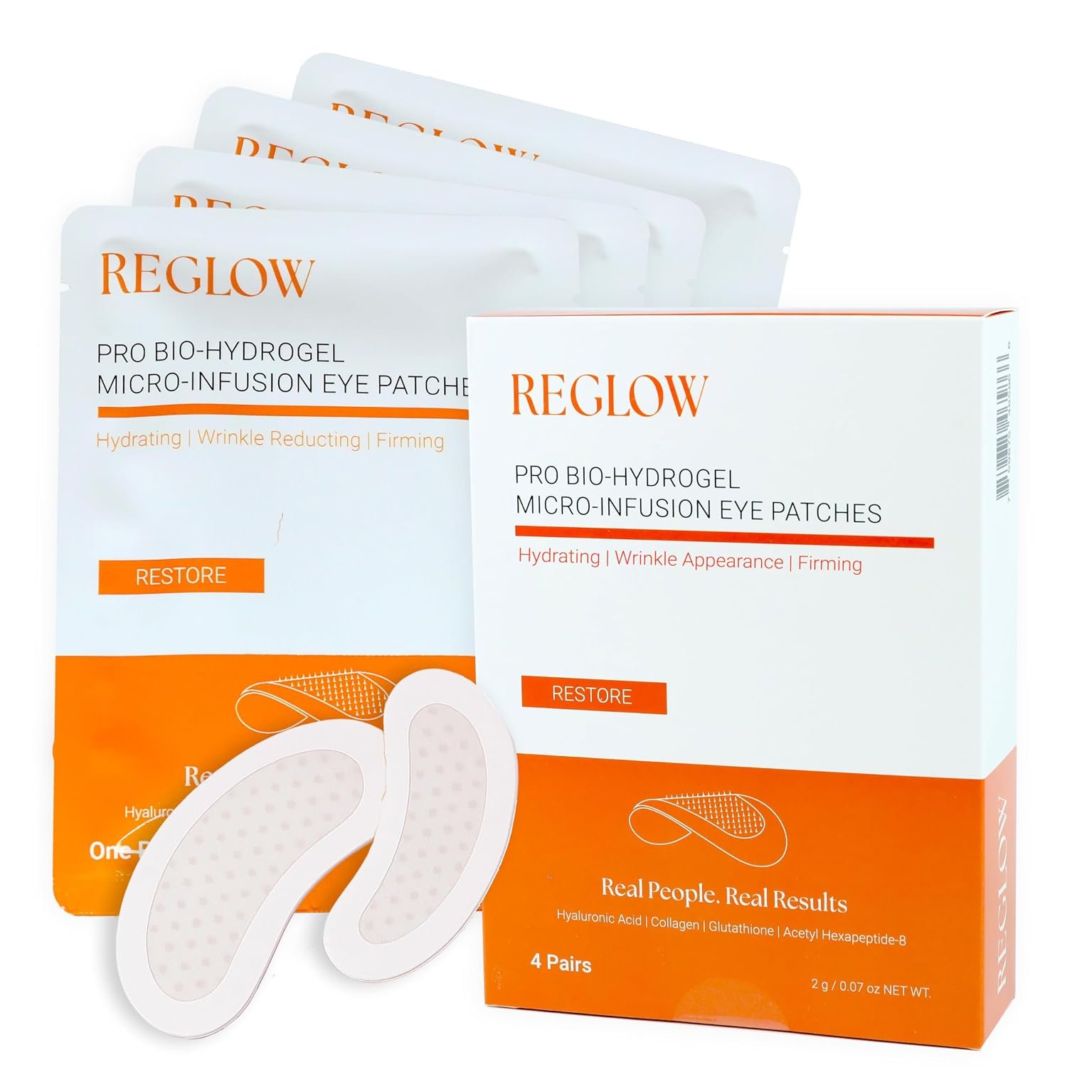 ReGlow Restore Microneedle Eye Patches for Immediate Skin Smoothing – Anti-Aging Under Eye Mask with Hyaluronic Acid, Collagen & Peptides – Helps Reduce Look of Dark Circles Puffiness & Fine Lines