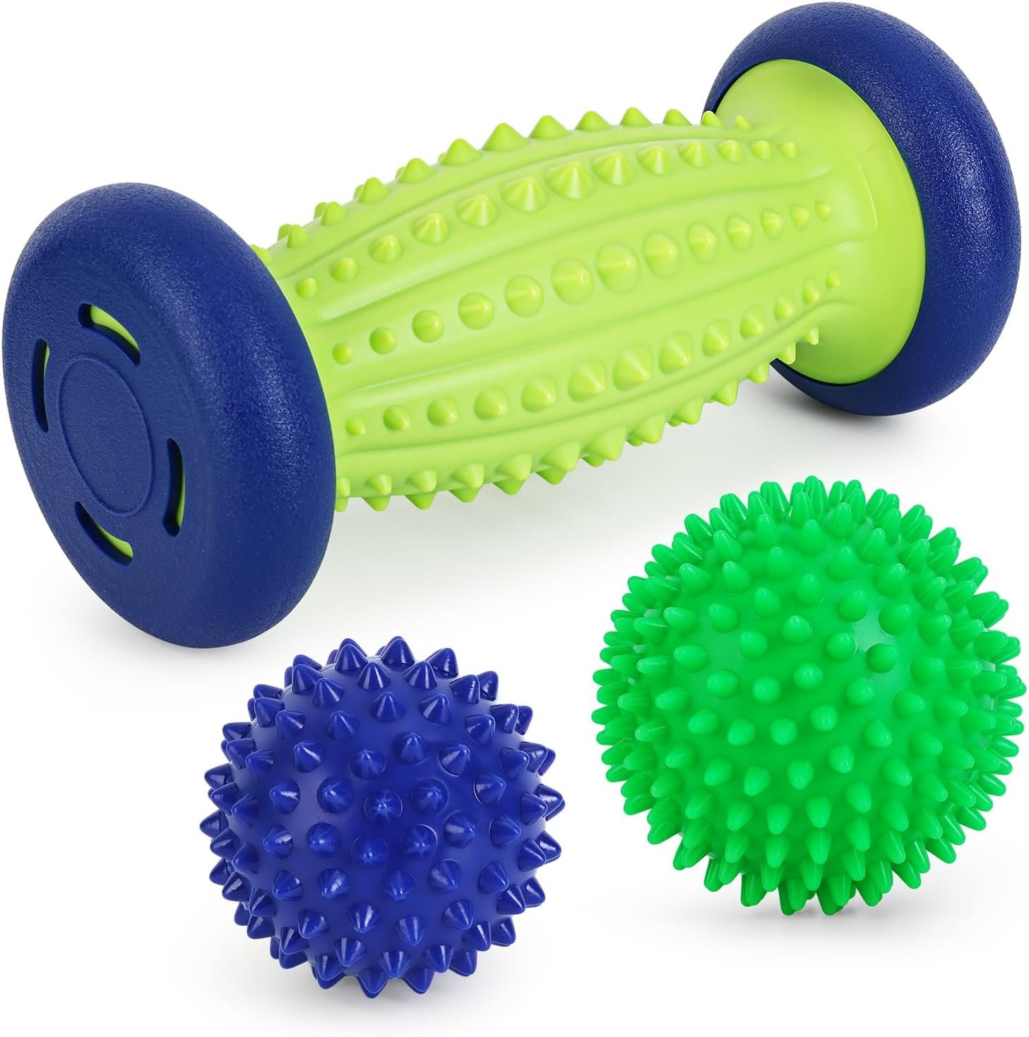 Maliton Massage Ball Set – 3 in 1 – with Foot Roller & Spiky Balls