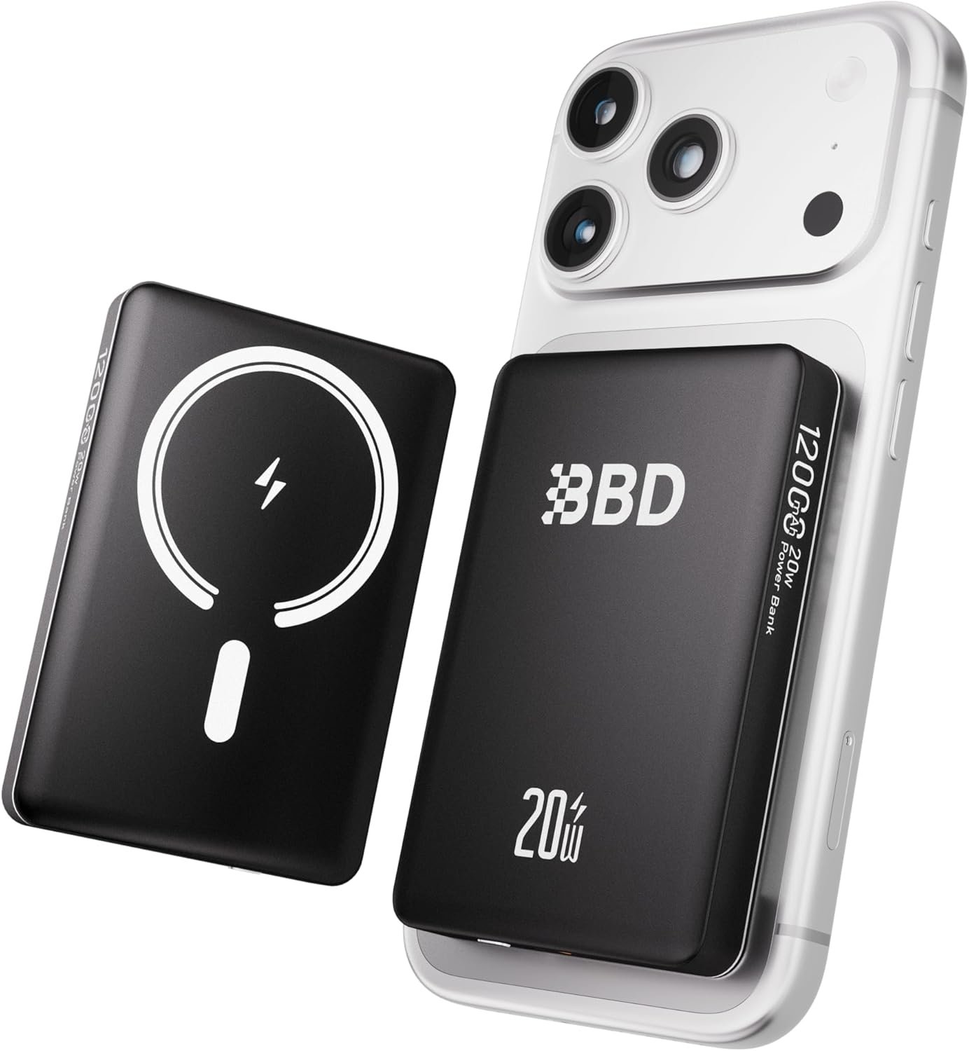 BBD Magsafe Portable Charger,12000mAh Wireless Power Bank with USB-C Cable