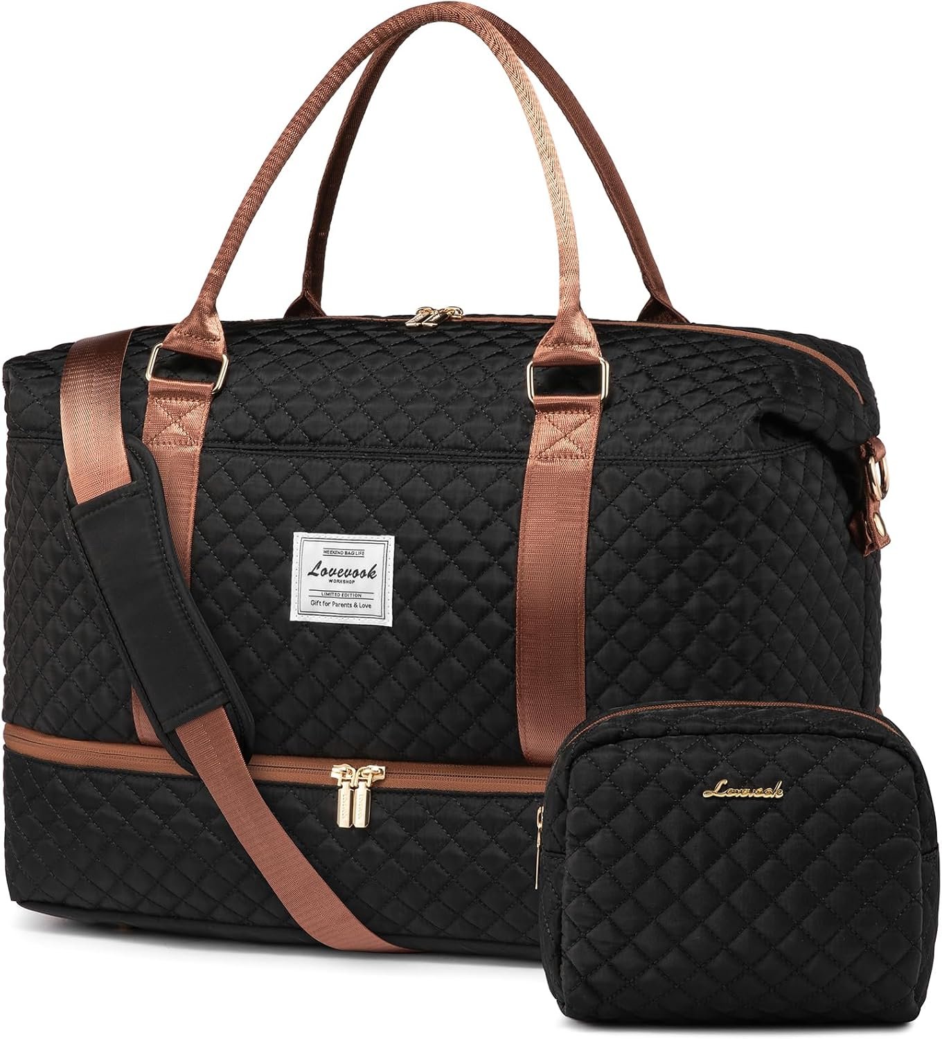 LOVEVOOK Travel Duffle Bag,Weekender Bags for Women with Shoe Compartment