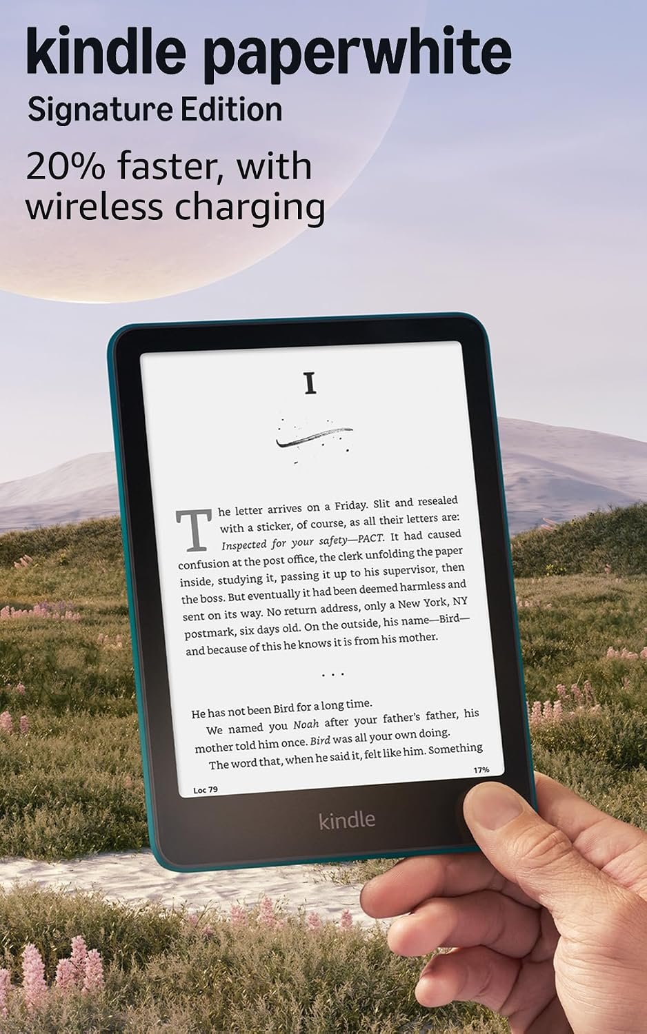Amazon Kindle Paperwhite Signature Edition 32GB (newest model) – 20% faster with auto-adjusting front light, wireless charging, and weeks of battery life – Metallic Jade