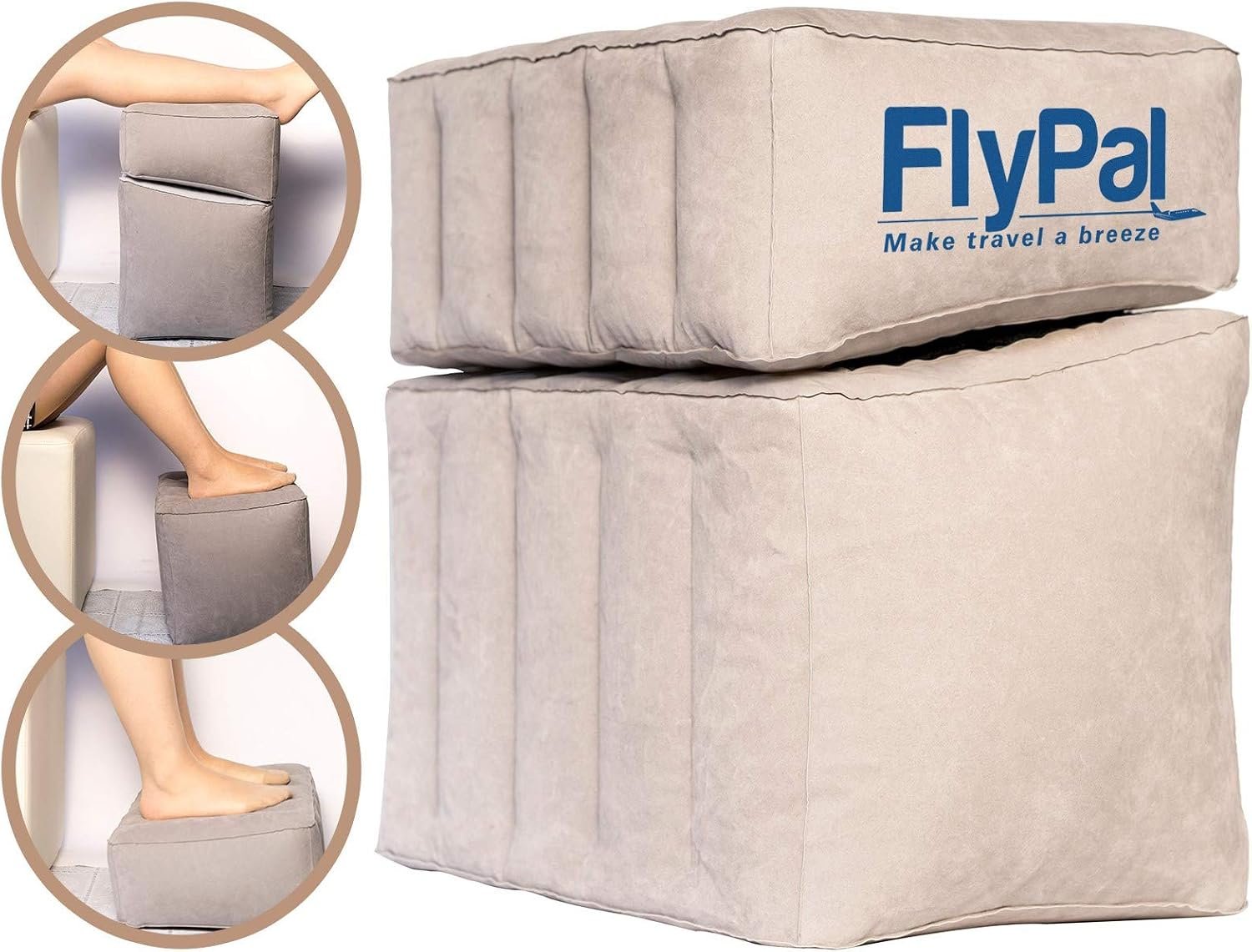 Flypal Inflatable Foot Rest, Adjustable Travel Leg Rest, Kids Airplane Bed