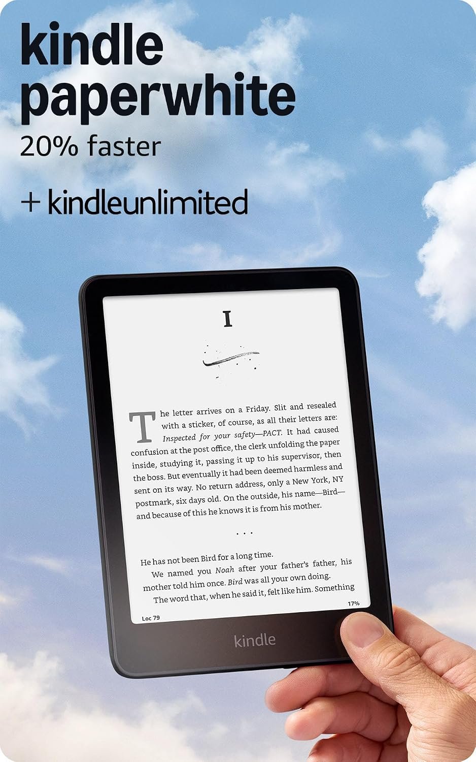 Amazon Kindle Paperwhite 16GB (newest model) – 20% faster, with new 7″ glare-free display and weeks of battery life – Black + 3 Months of Kindle Unlimited (with auto-renewal)