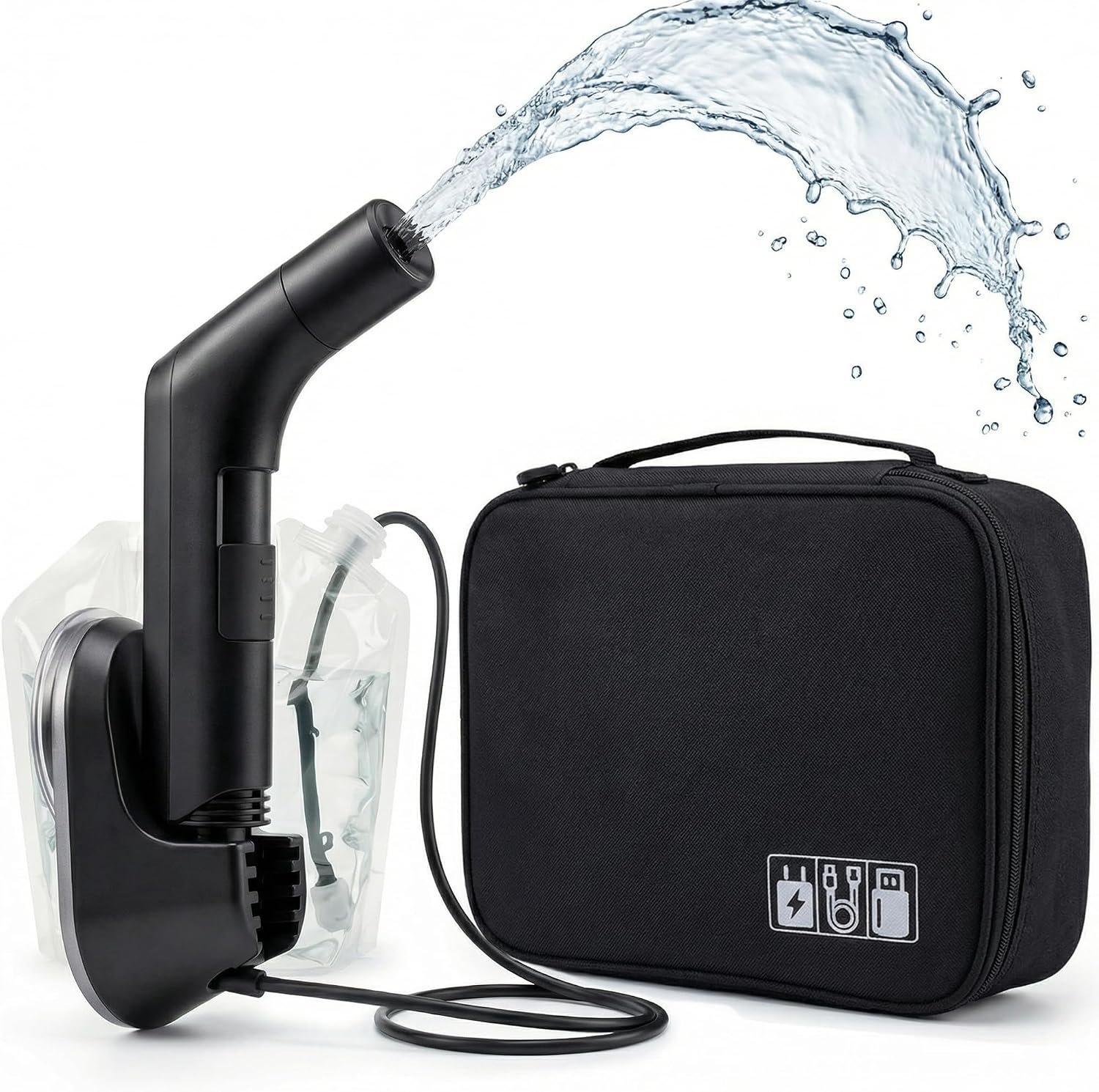 Portable Bidet Sprayer & 5L Water Bag – Rechargeable Travel Bidet, 2-Speed Flow Control, IPX6 Waterproof, 1.2m Hose & USB-C Charging – Perfect for Road Trips, Camping, RV Living & Postpartum Care!