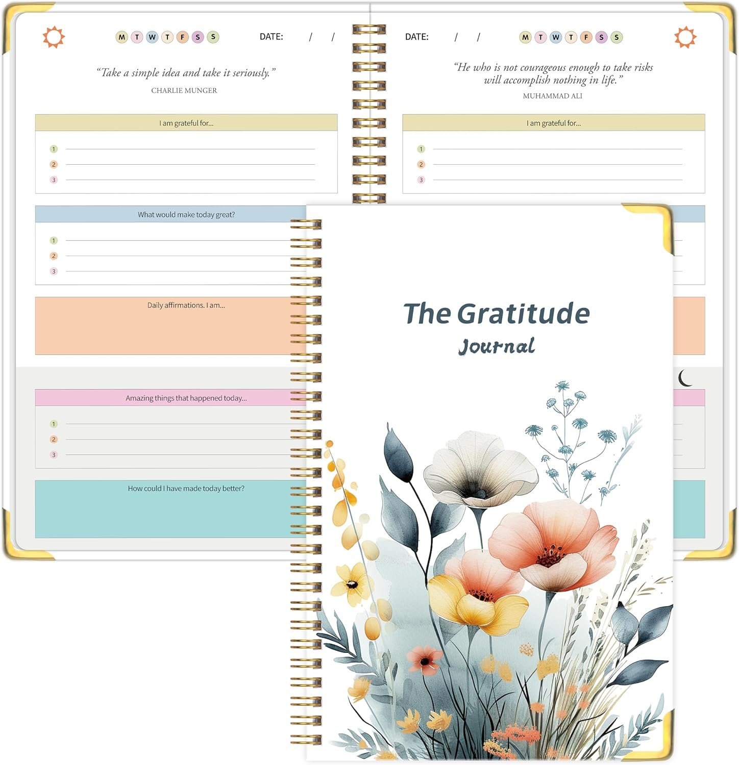 Gratitude Journal for Women, 5 Minute Daily Gratitude Practice, 5.9″x8.6″