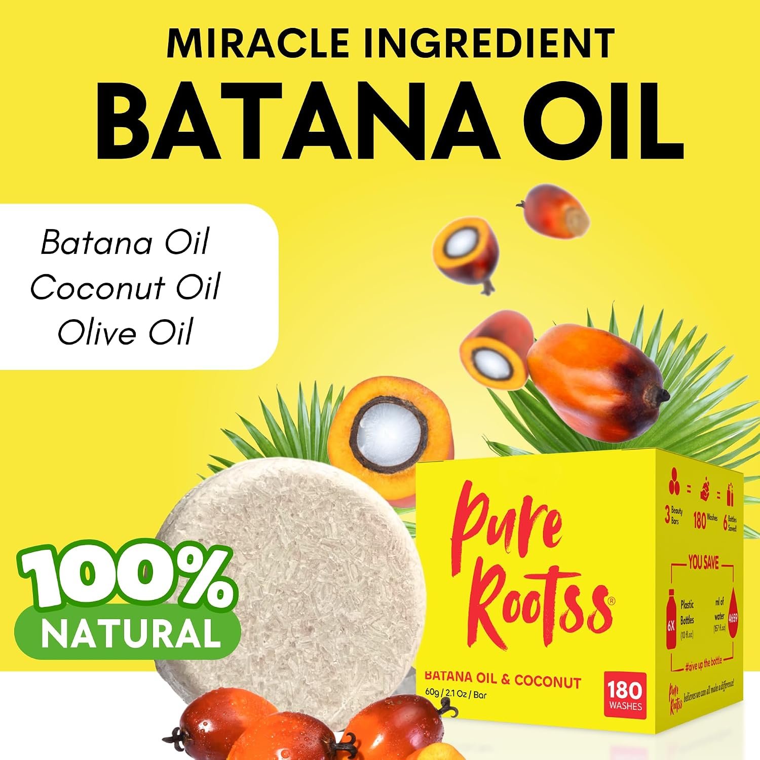 Batana oil Shampoo and Conditioner Bars For Thickening Hair
