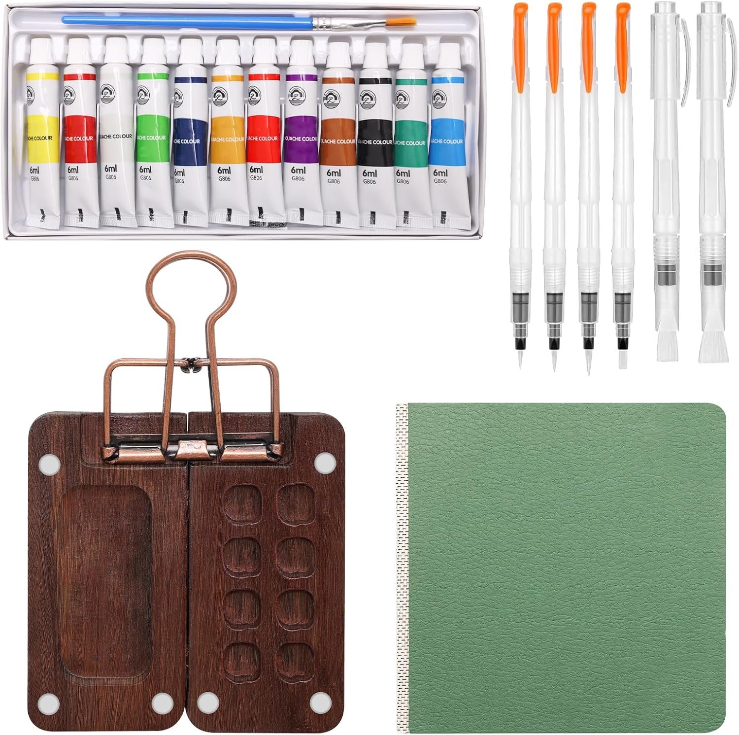 Boyistar Watercolor Paint Set, Mini Watercolor Travel Set with 12 Colors