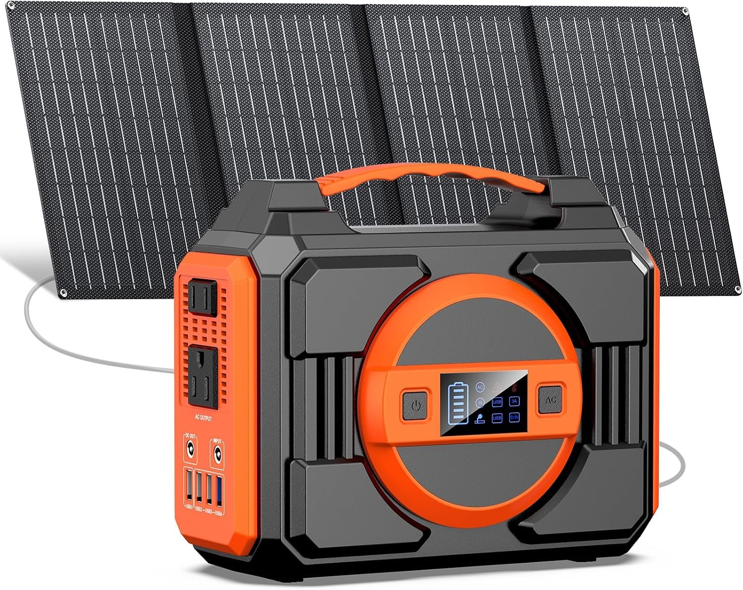 Portable Solar Generator, 300W Portable Power Station with 40W Solar Panel