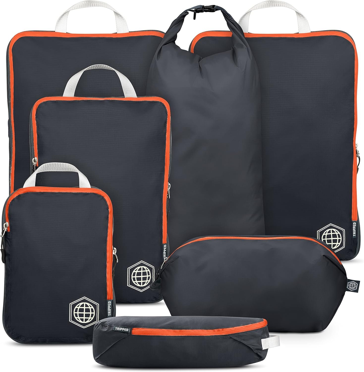 TRIPPED Travel Gear Large Compression Packing Cubes 7-Piece Set for Travel
