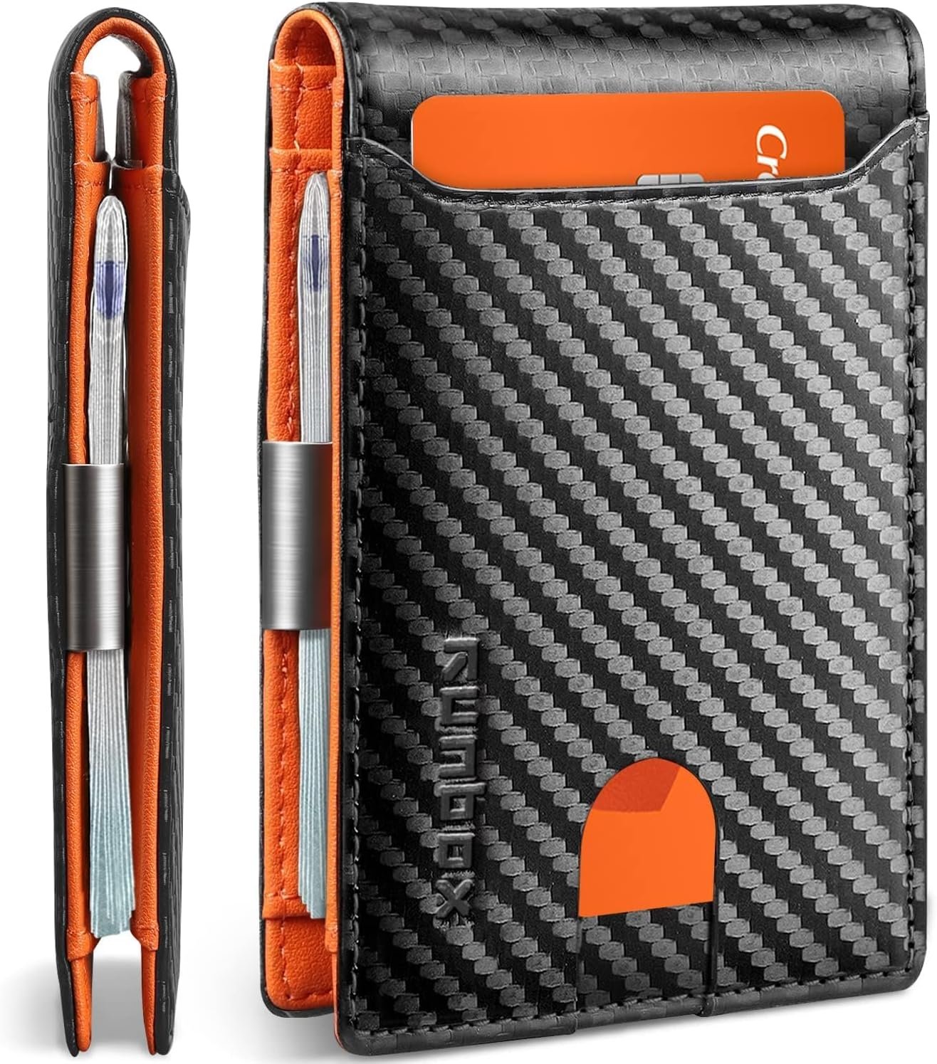 RUNBOX Slim Wallet for Men – RFID Blocking Leather Bifold with Money Clip