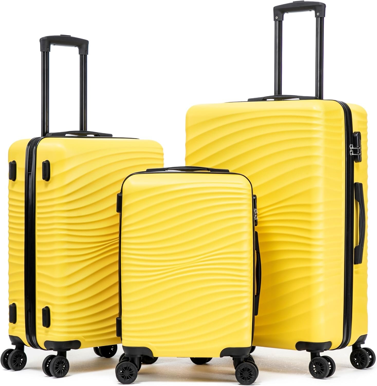 Rosamo Luggage Sets 3 Piece, ABS Suitcase Set (20/24/28), Hardside luggage with Spinner Wheels, Travel Luggage, 14x8x9 Airline Approved Carry on, Lightweight Luggage with High-Security Lock