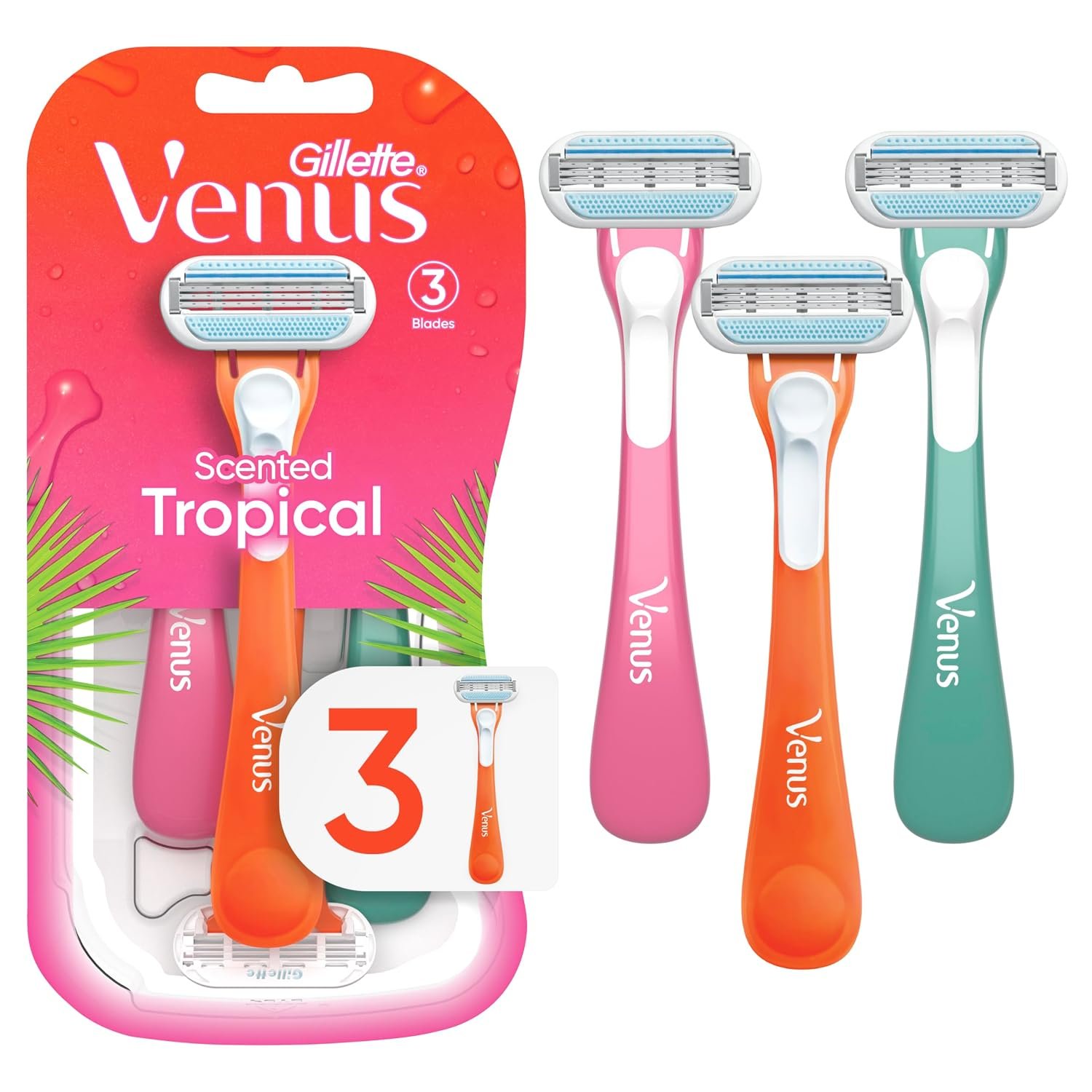 Gillette Venus Tropical Women’s Disposable Razor, 3 Count