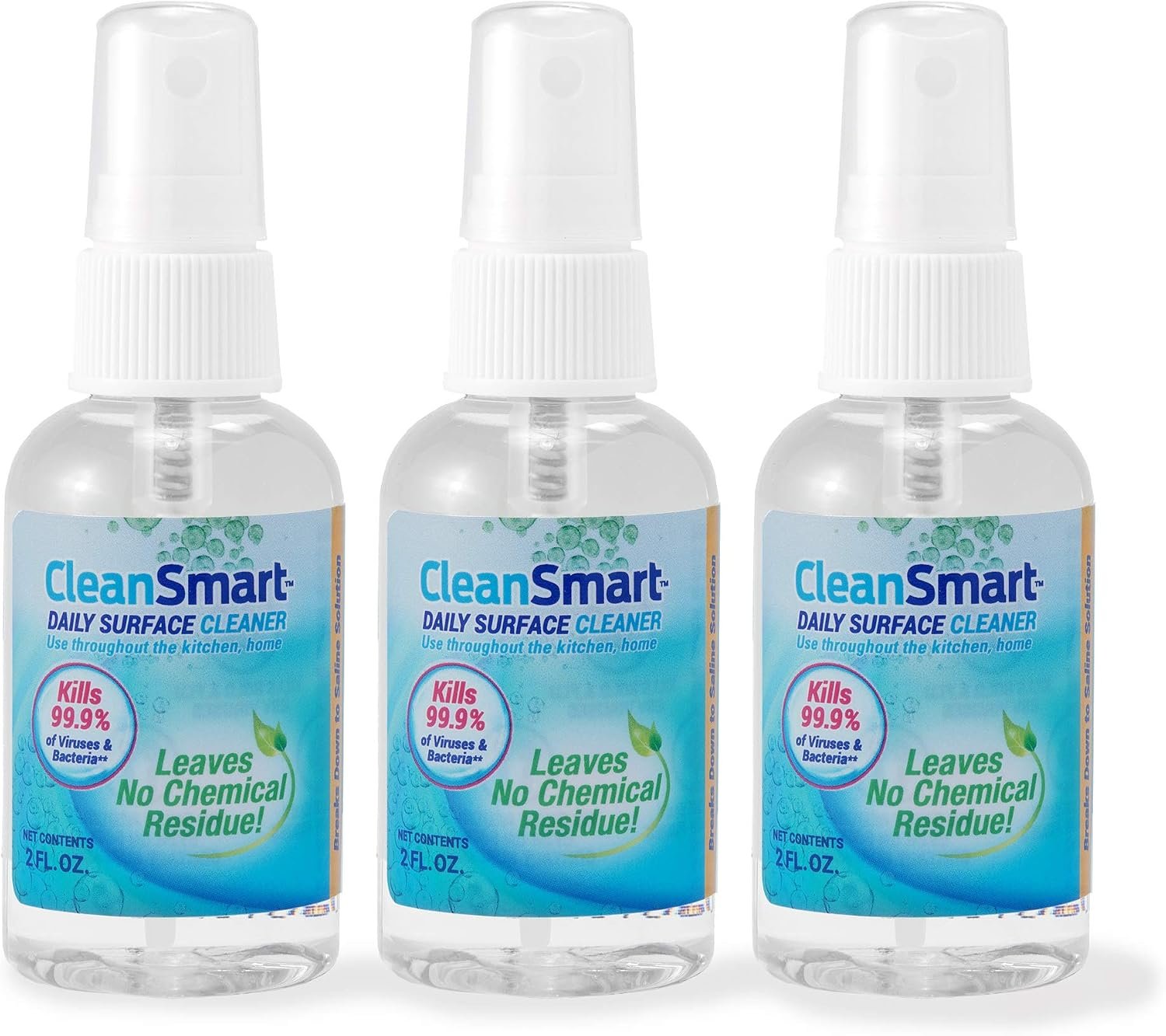 CleanSmart Daily Surface Cleaner Disinfectant Travel Size, 2 oz (3 pack)