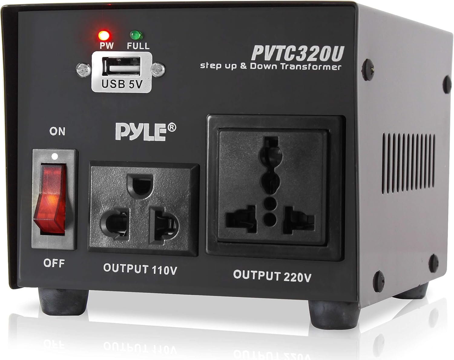 Pyle Step Up and Down Converter – 500 Watt Voltage Converter Transformer w/ USB Charging Port, UK Power Adapter, AC 110 / 120 to 220 / 240 Volt Vice Versa, 110V/120V/220V/240V Input Voltage