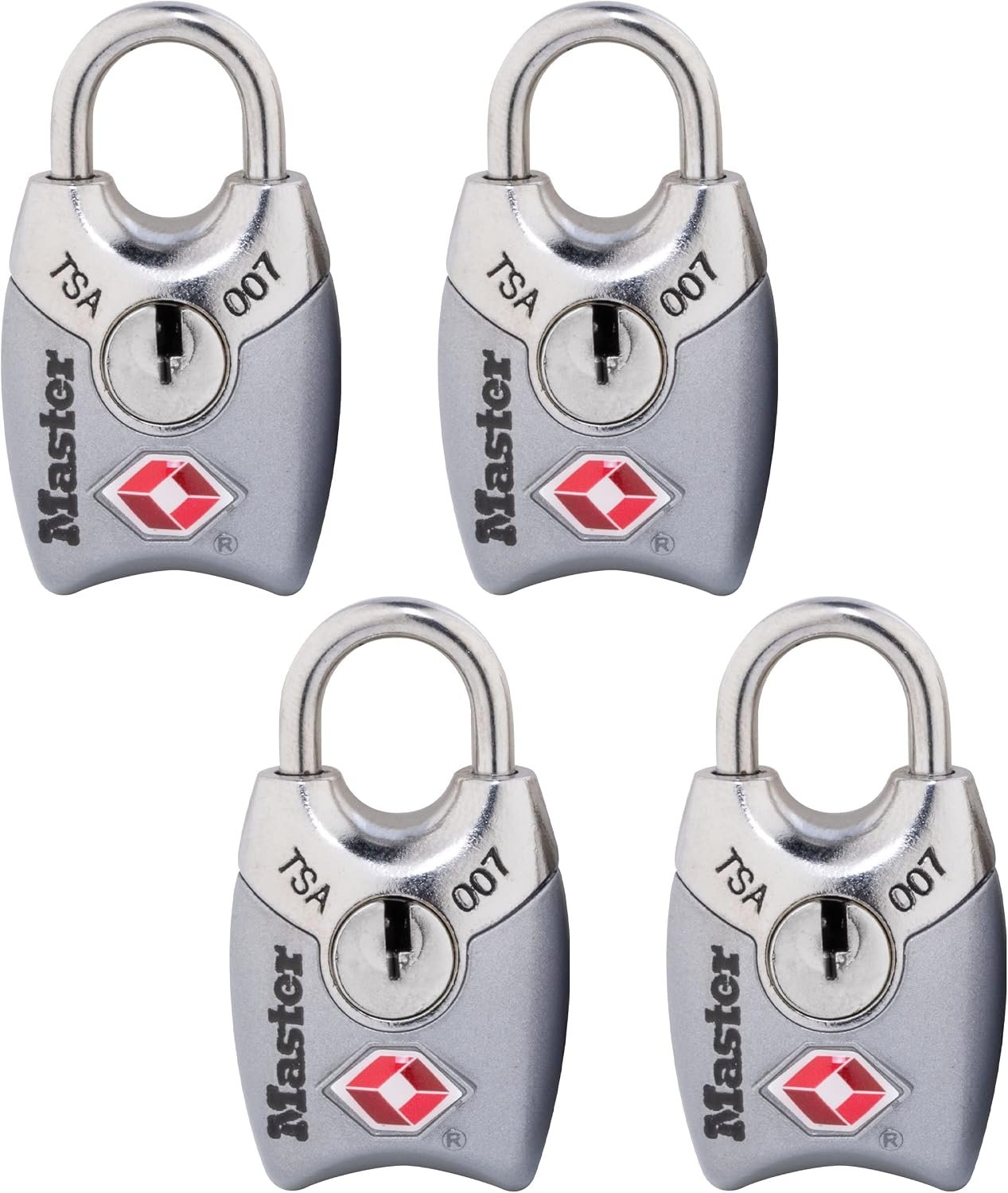 Master Lock 4689Q TSA Approved Luggage Lock, 4 Pack, Colors May Vary