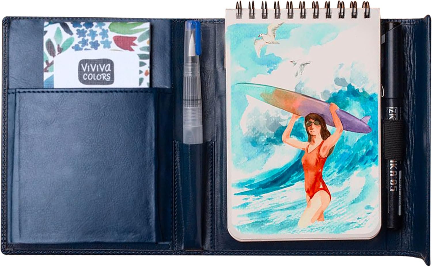 Viviva Colors A6 Travel Paint Set – 4 x 6in Portable Watercolor Paint Kit