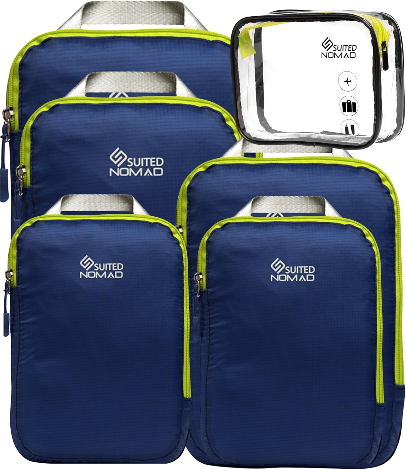Compression Packing Cubes Set, Suitcase and Backpack Travel Organizer Bags