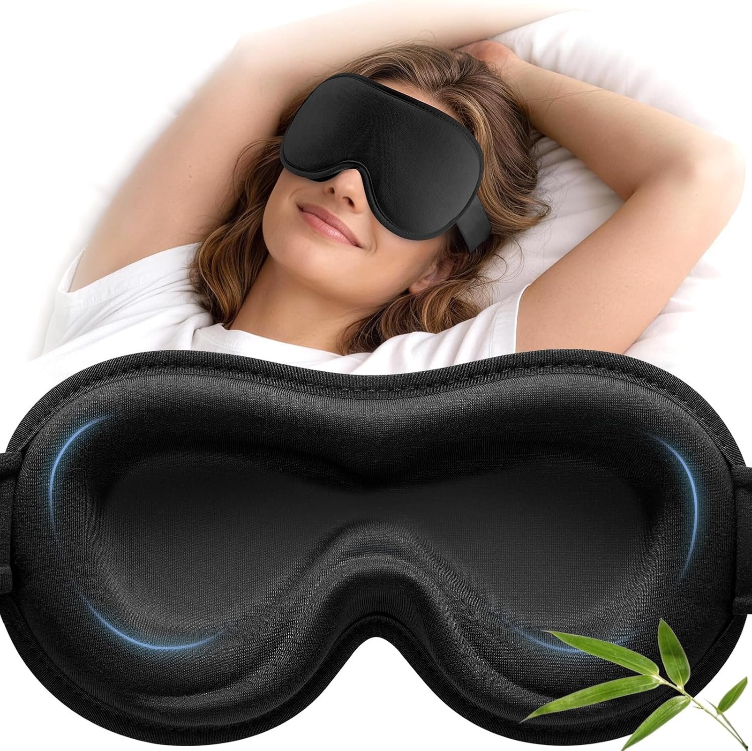 YFONG Sleep Mask Women Men for Lash Extension, Breathable Bamboo Viscose
