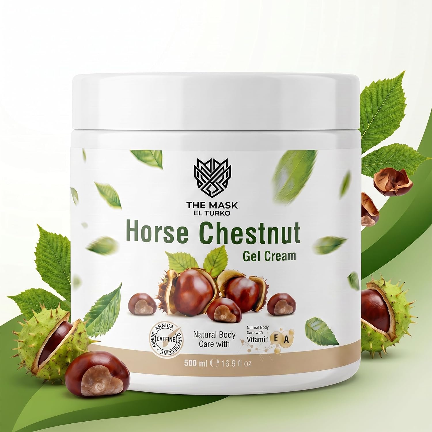 Horse Chestnut Gel Cream – Herbal Skin Care Gel for Legs & Body – Lightweight & Fast Absorbing – Relaxing, Cooling, Soothing Cream for Feet, Legs, Knees, Back (500ml/16.9 Fl oz)