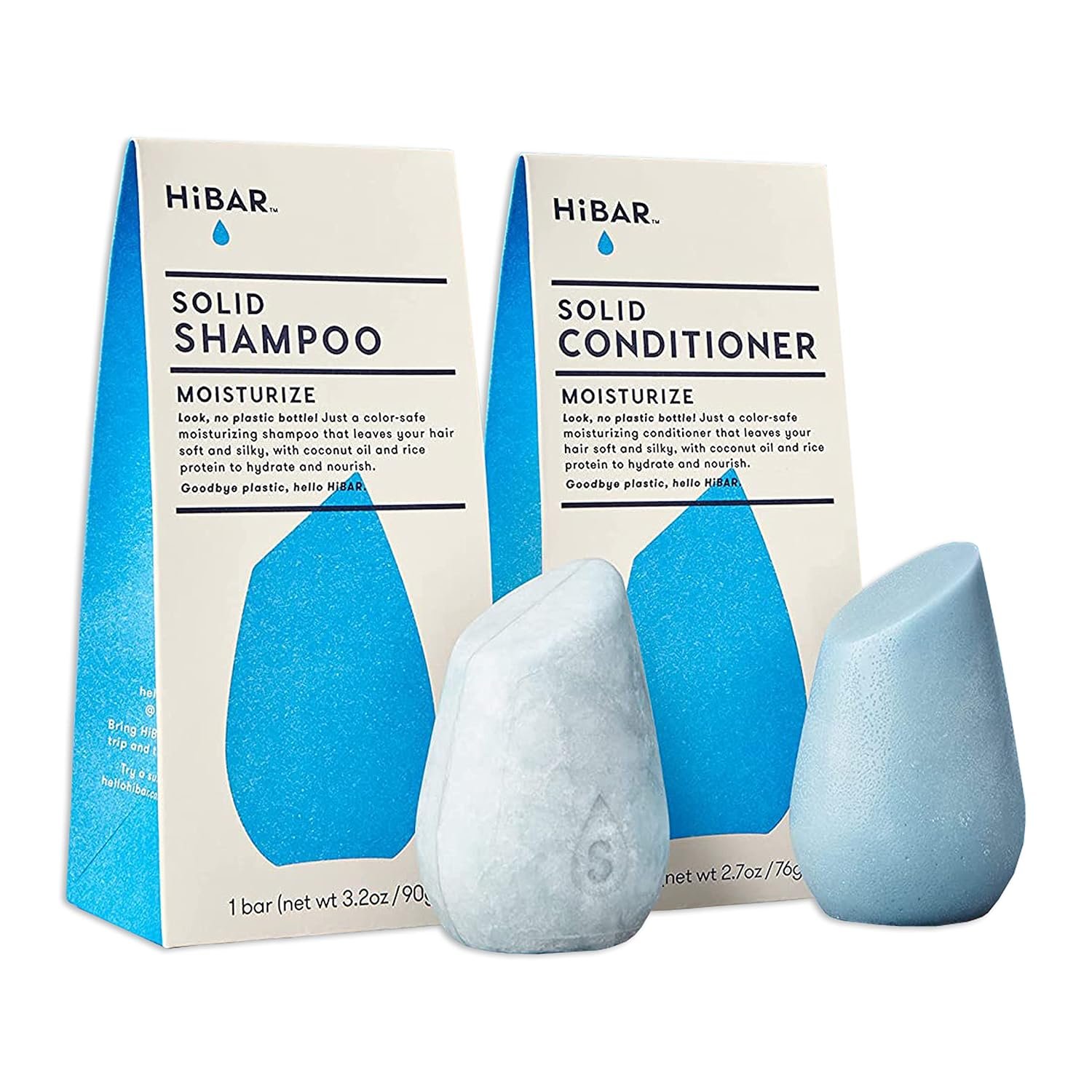 HiBAR – Moisturize Shampoo Bar & Conditioner Set – 2 Solid Bars