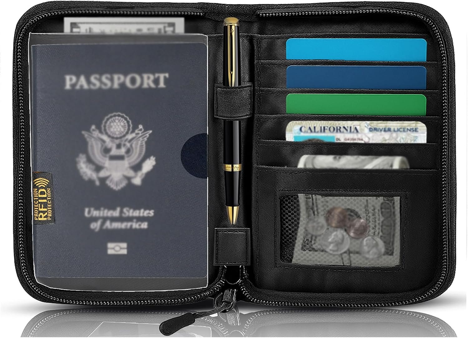 Passport Holder for Travel, RFID Blocking Wallet for Couples Men and Family