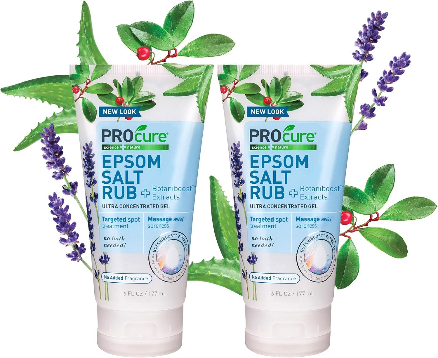 PROcure Epsom Salt Rub Gel, 2-Pack – Aloe Vera & Essential Oils for Aches