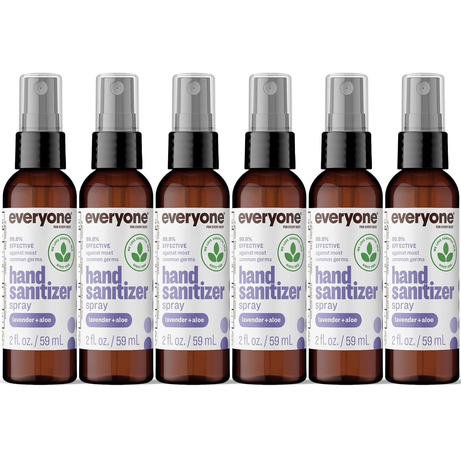 Everyone Hand Sanitizer Spray, Lavender & Aloe, 2 oz 6-Pack