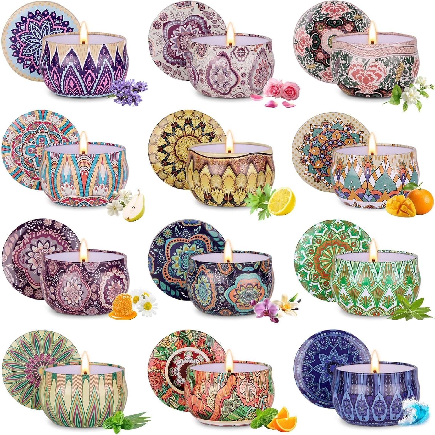 Scented Candles Gift Set for Women, 12 Pack