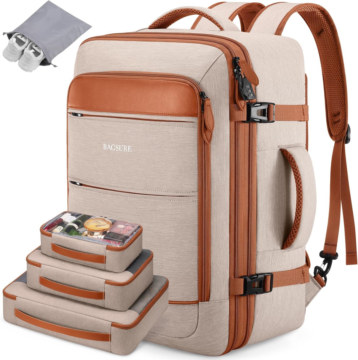 Travel Backpack Carry On Backpack 42L Flight Approved, Expandable Backpack