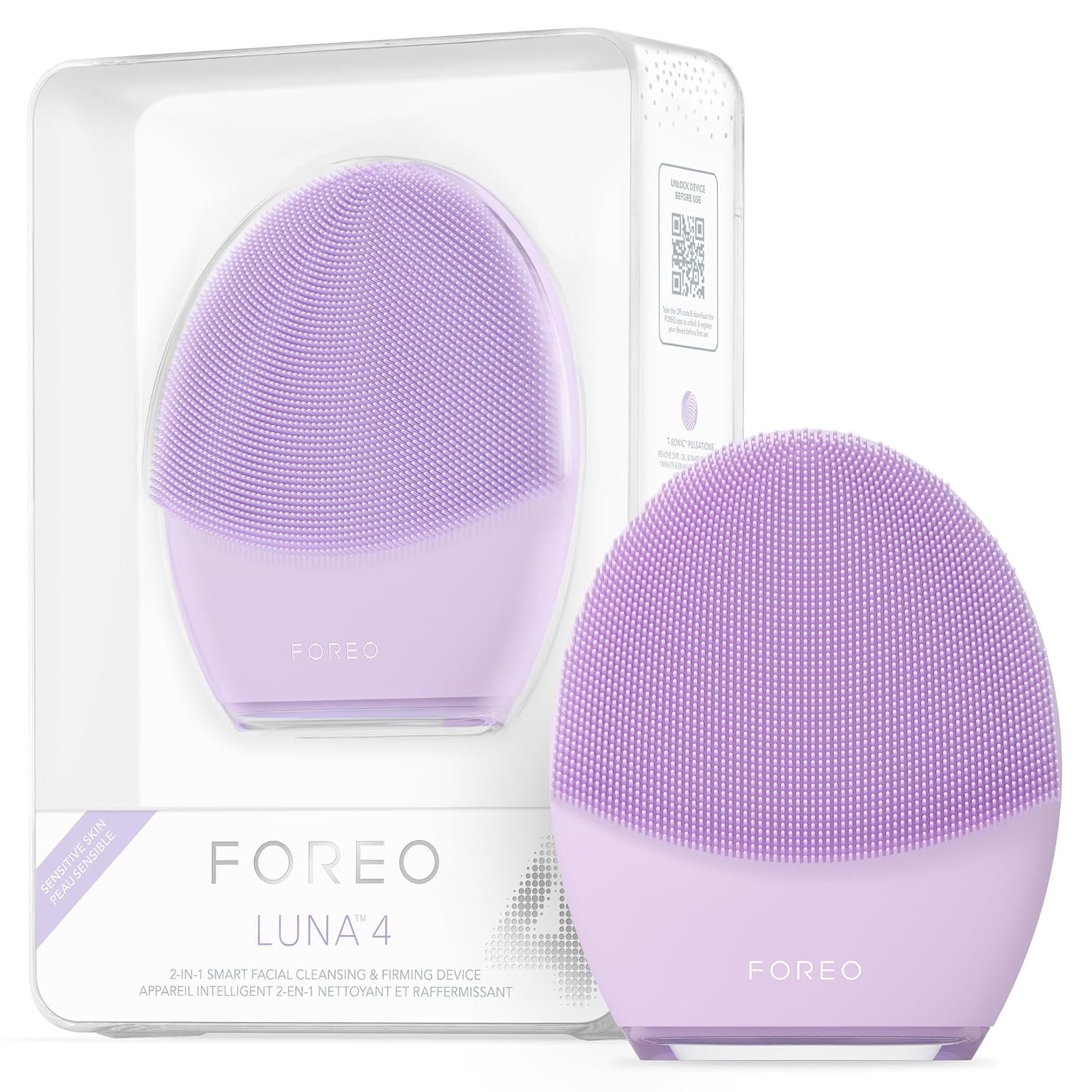 FOREO LUNA 4 Face Cleansing Brush – Firming Face Massager – Anti Aging Care – Enhances Absorption – Simple Skin Care Tools – Sensitive Skin