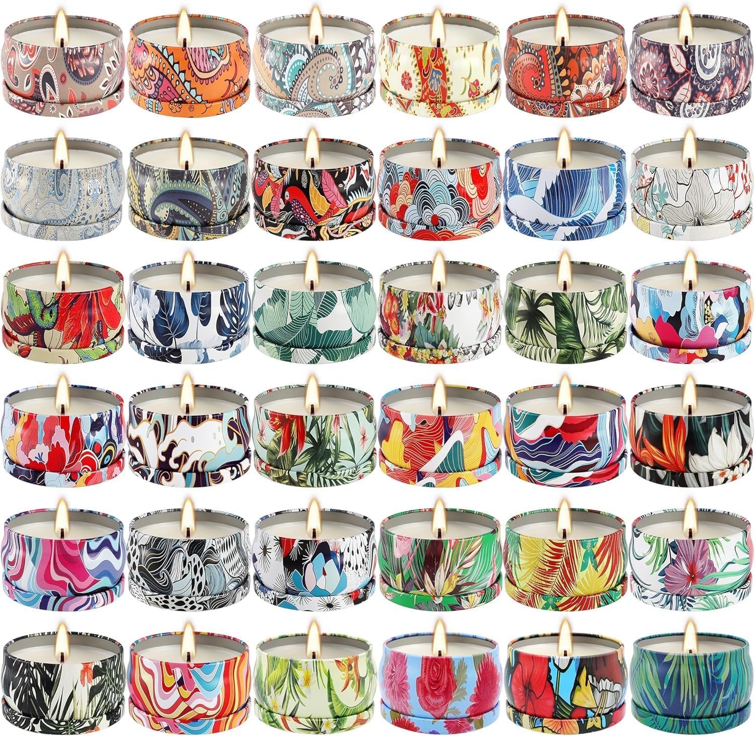 Set 36Pack Scented Candles Gifts Soy Wax Travel Tin Jar Candles for Home 2.5 OZ jar Candles for Mom, Birthday, Thanksgiving, Mother’s Day,Aromatherapy,Valentine’s Day Gifts