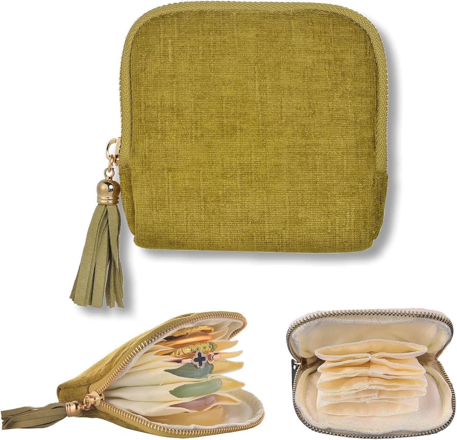Jewelry Organizer Case, Small Travel Velvet Pouch, Portable