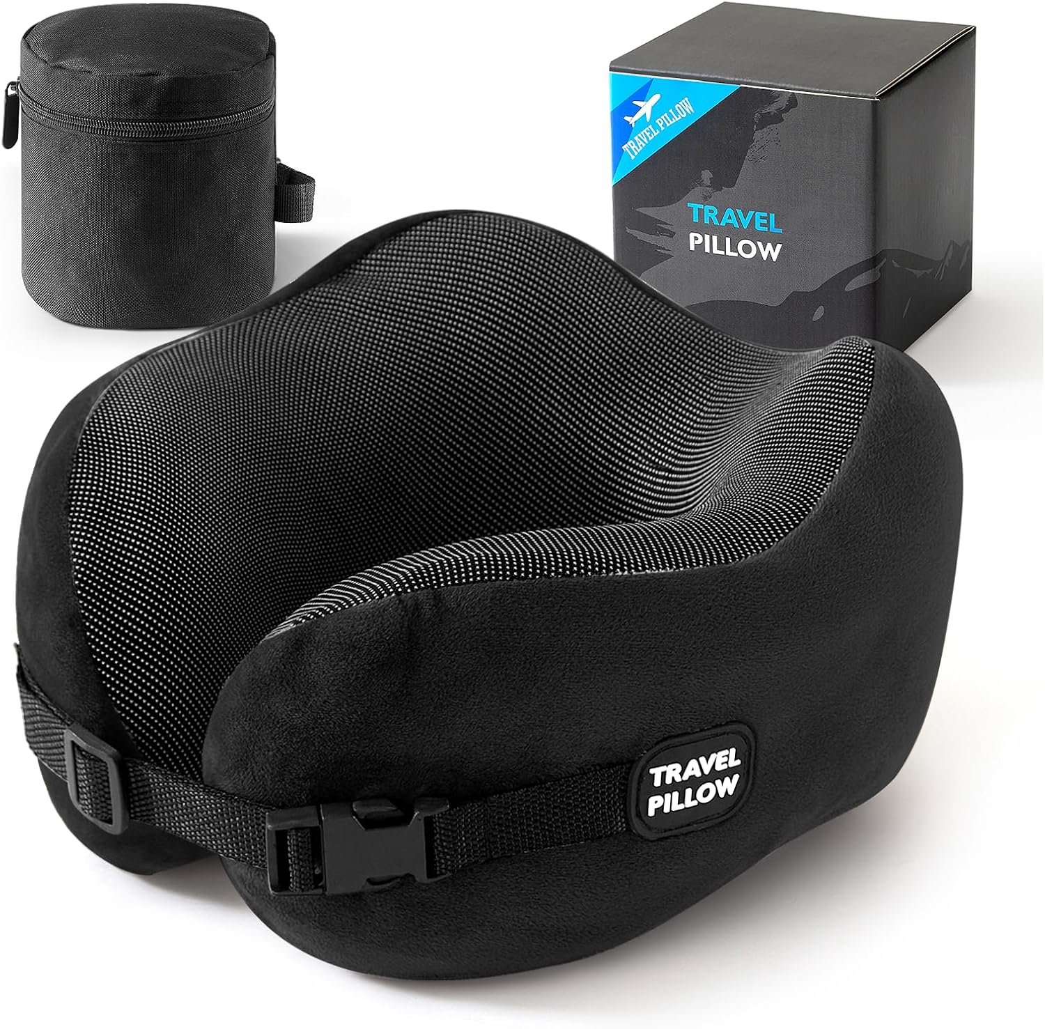 Travel Neck Pillow Memory Foam Adjustable Clasp for Airplane