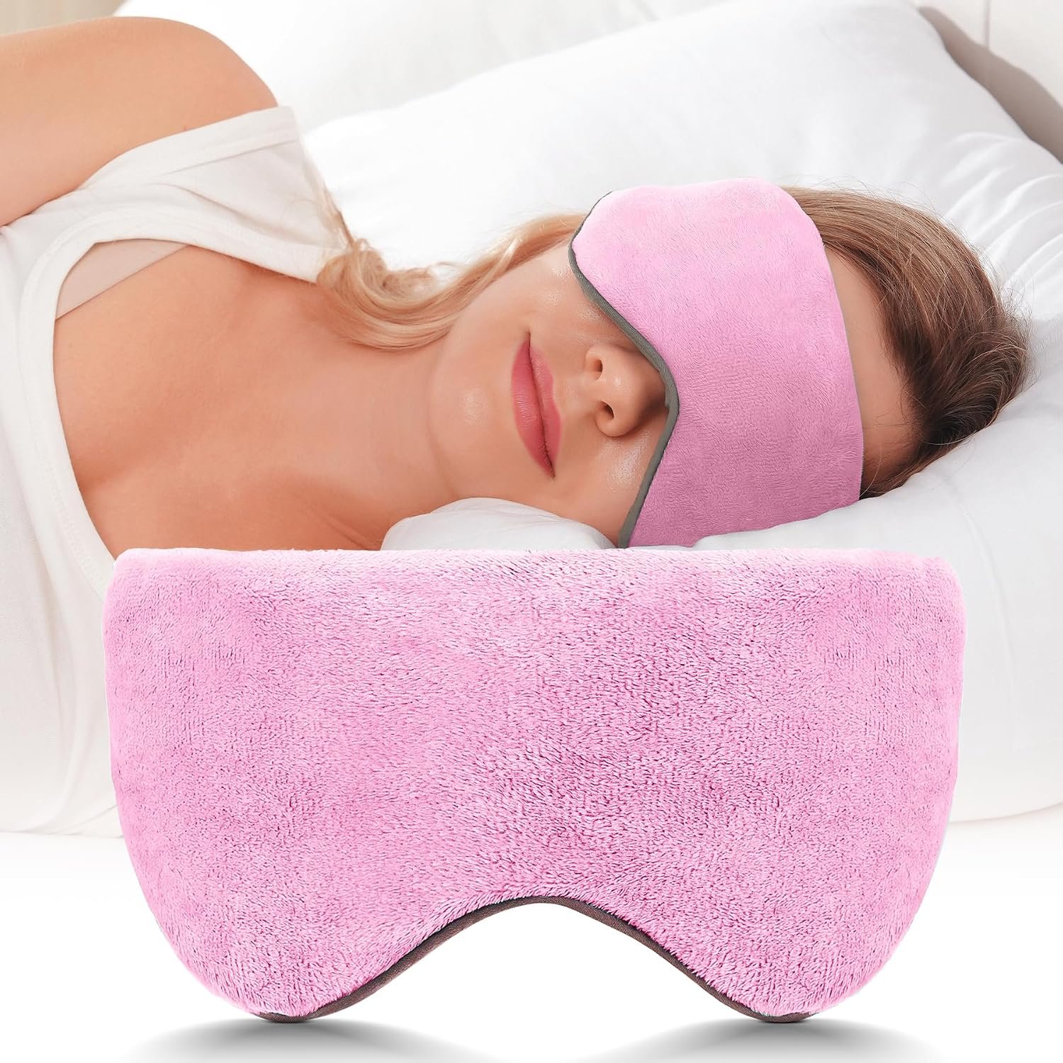 Mr. Sandman Weighted Eye Mask for Sleeping, Blackout Mask, 0.5 lbs, Pink