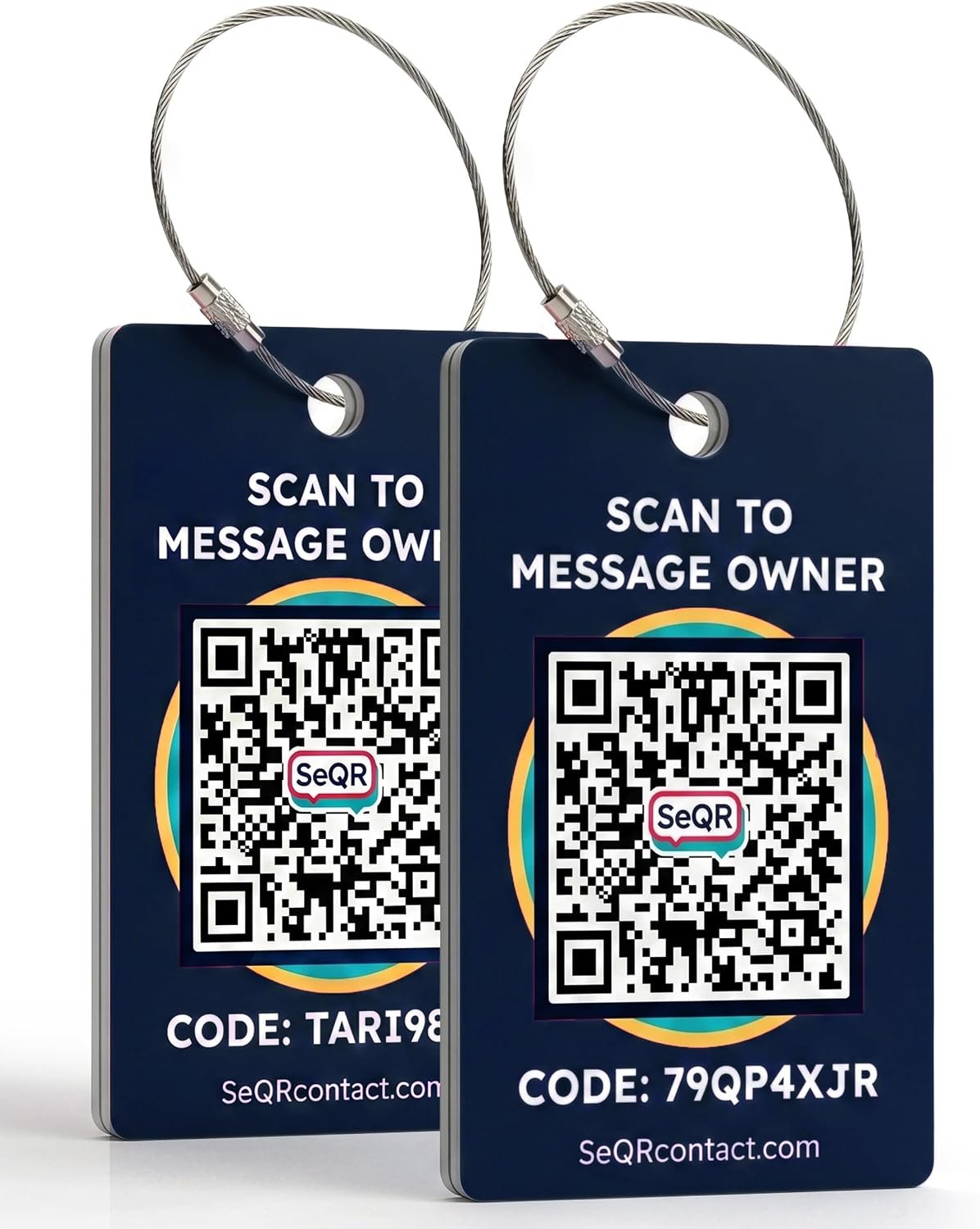 Smart Luggage Tags | Privacy QR Code Tags for Travel Suitcases, 2-Pack
