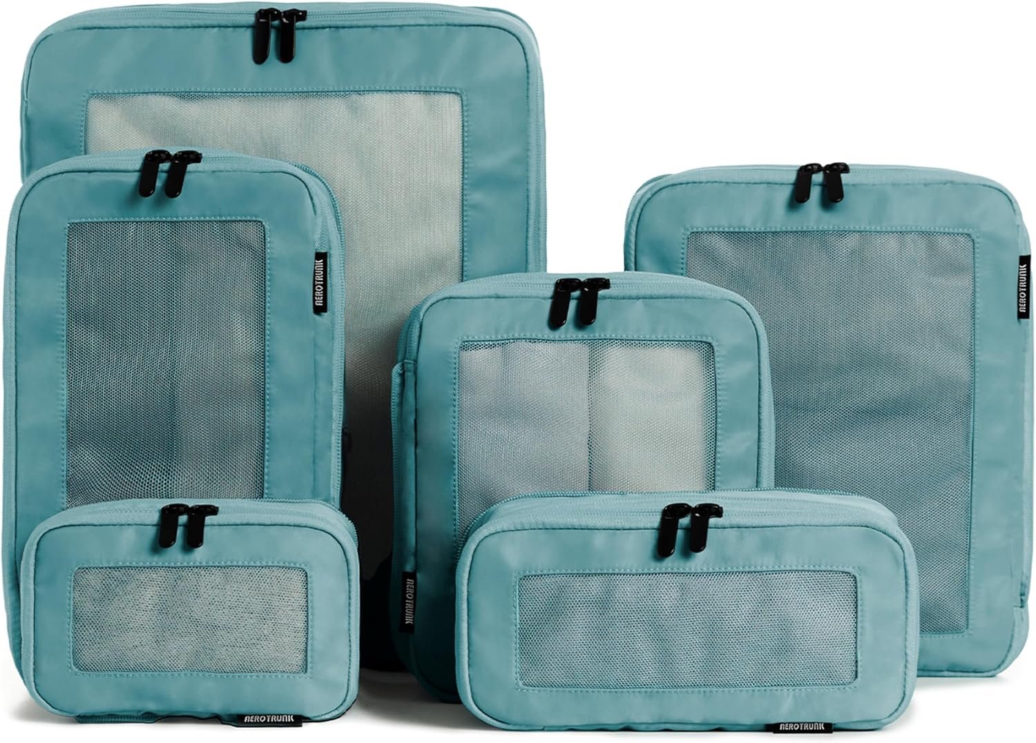 Aerotrunk Compression Packing Cubes for Travel, 6-Pack, Teal