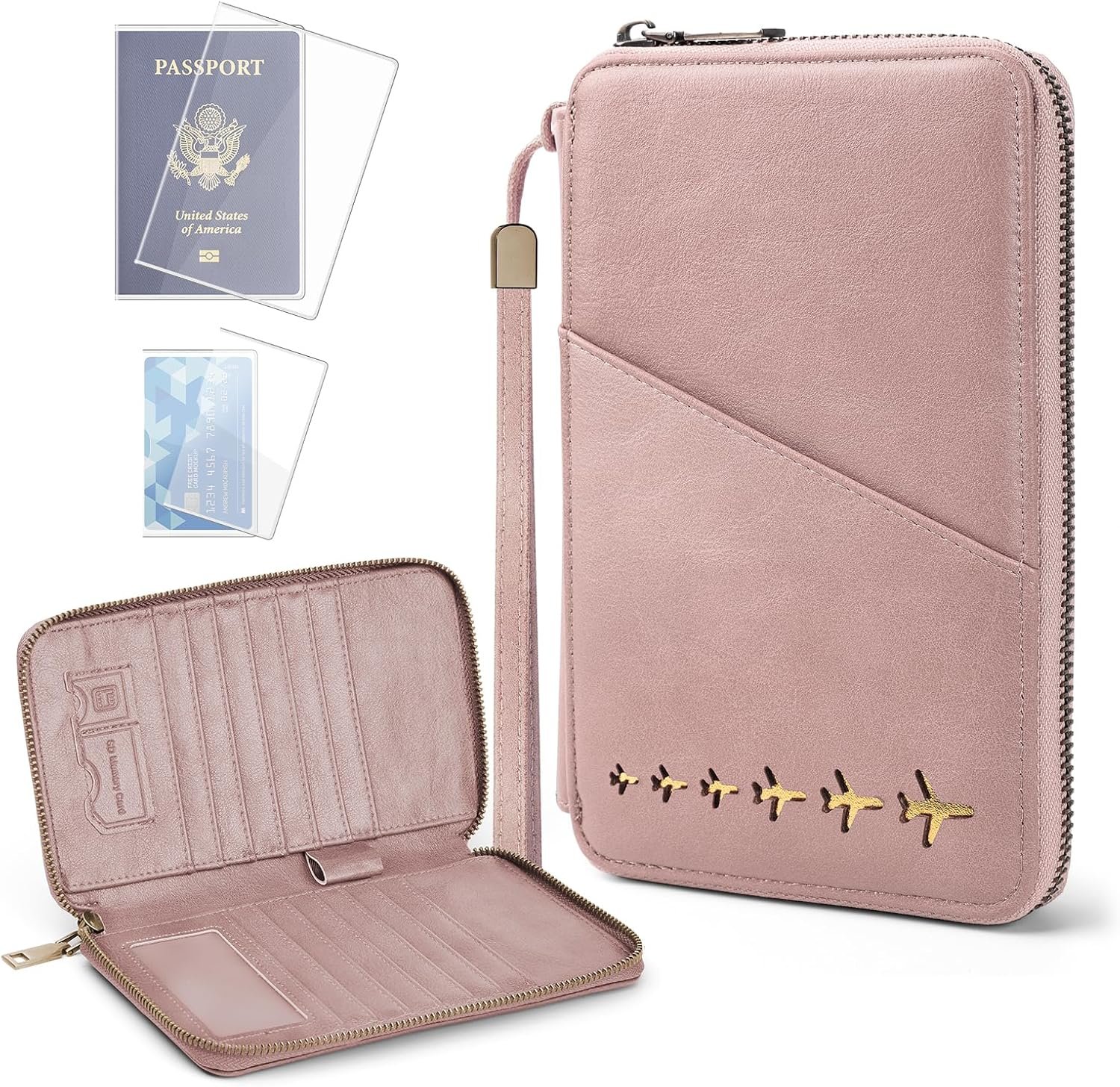 Family Passport Holder for 4 Travel RFID Blocking Passport Holder