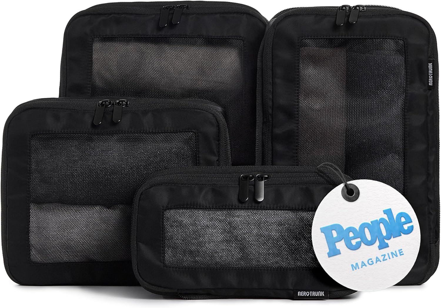 Aerotrunk Compression Packing Cubes for Travel, 4-Pack, Black