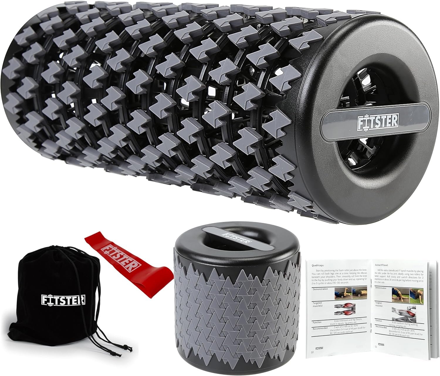 Collapsible Foam Roller for Exercise and Recovery (13 Inches), Easily Portable at 5.5 inches (Gray)