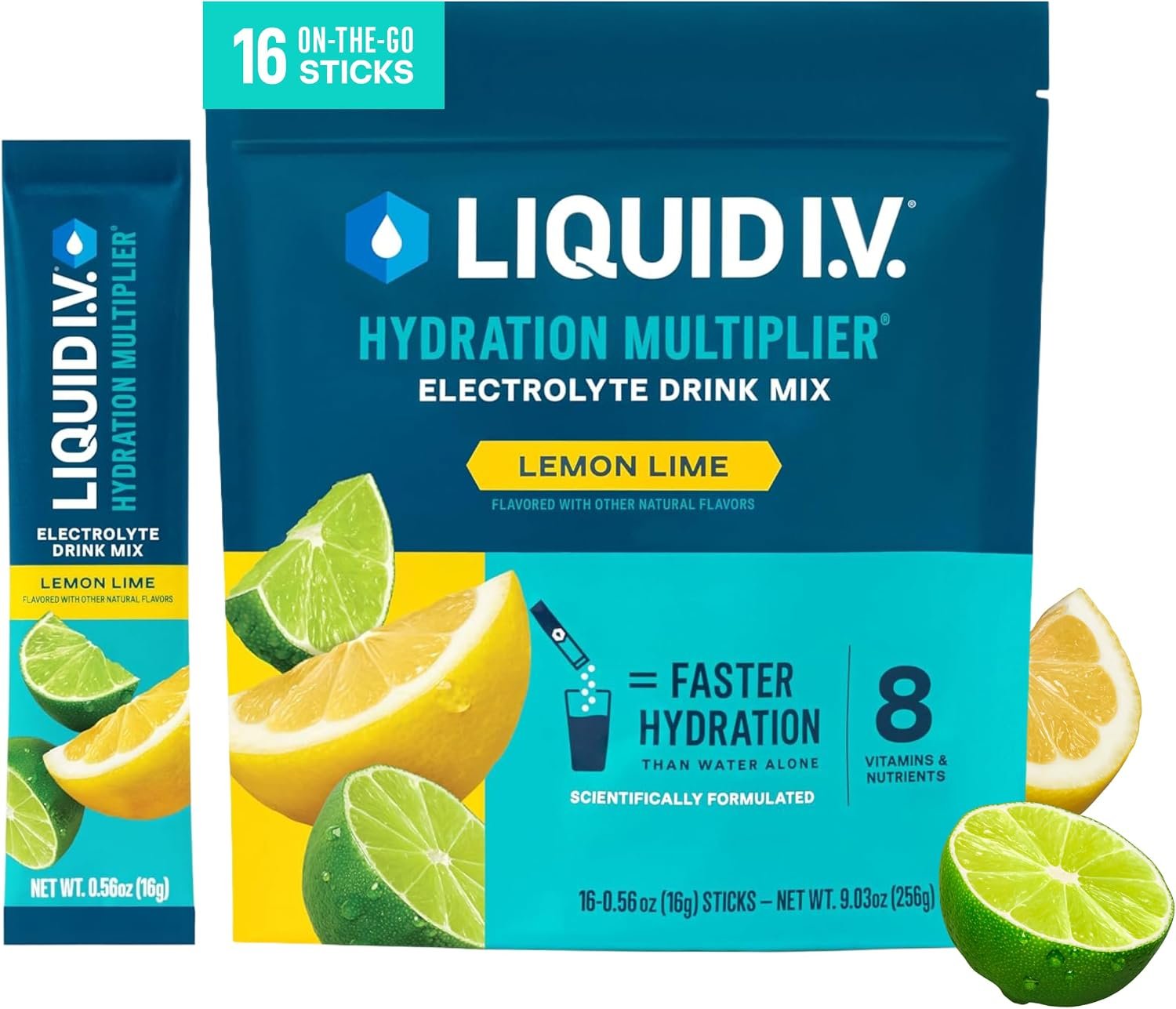 Liquid I.V. Hydration Electrolytes, Lemon Lime, 16 Count